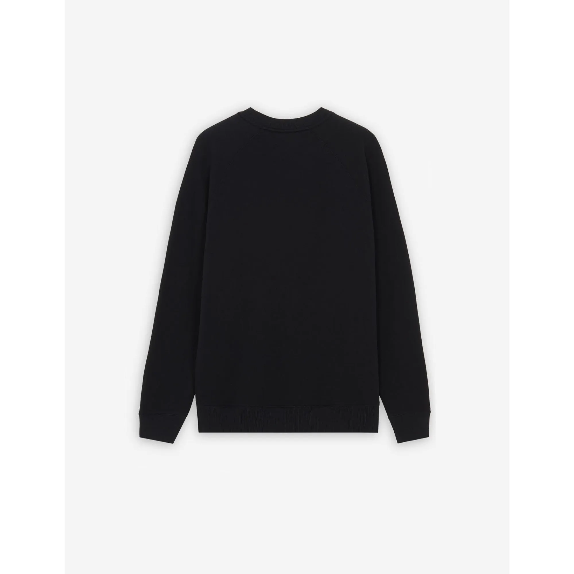 Men Grey Fox Head Patch Classic Sweatshirt - Black