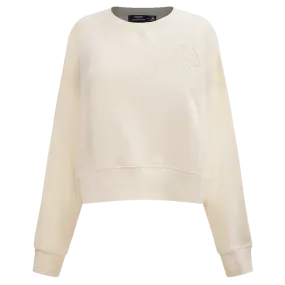 MLB ATLANTA BRAVES NEUTRAL WOMEN'S CREWNECK (EGGSHELL)