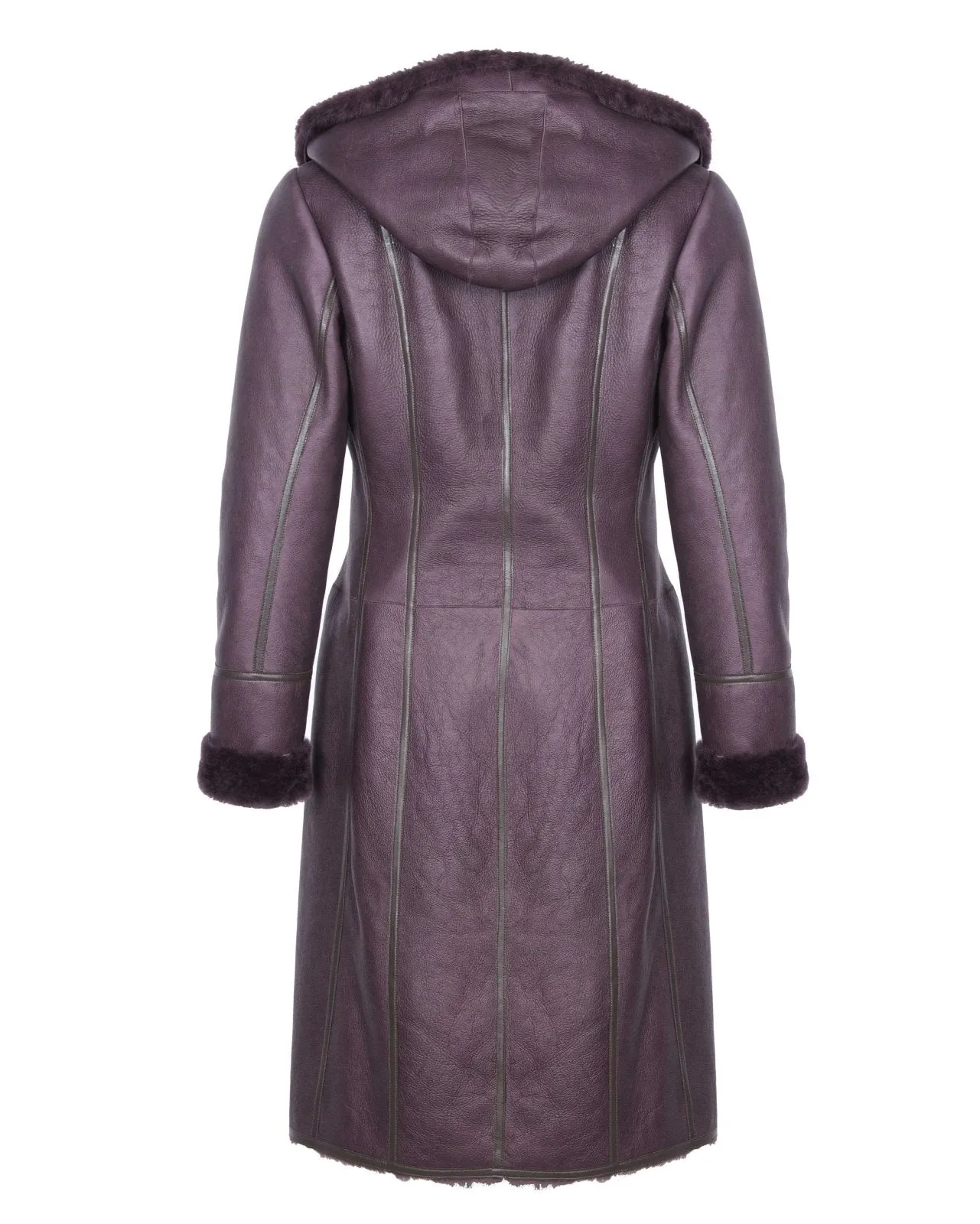 Mouse Color Long Leather Coat