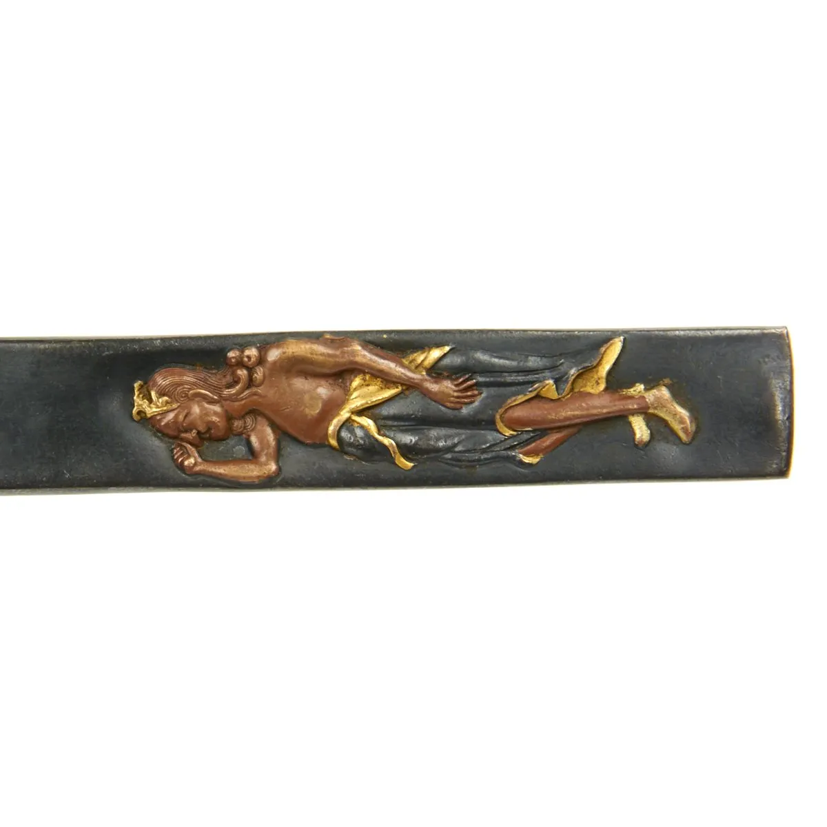 Original Japanese Ancient Wakizashi Sword by TOMOYUKI with Kogatana Knife in Lacquered Scabbard - Signed Blades