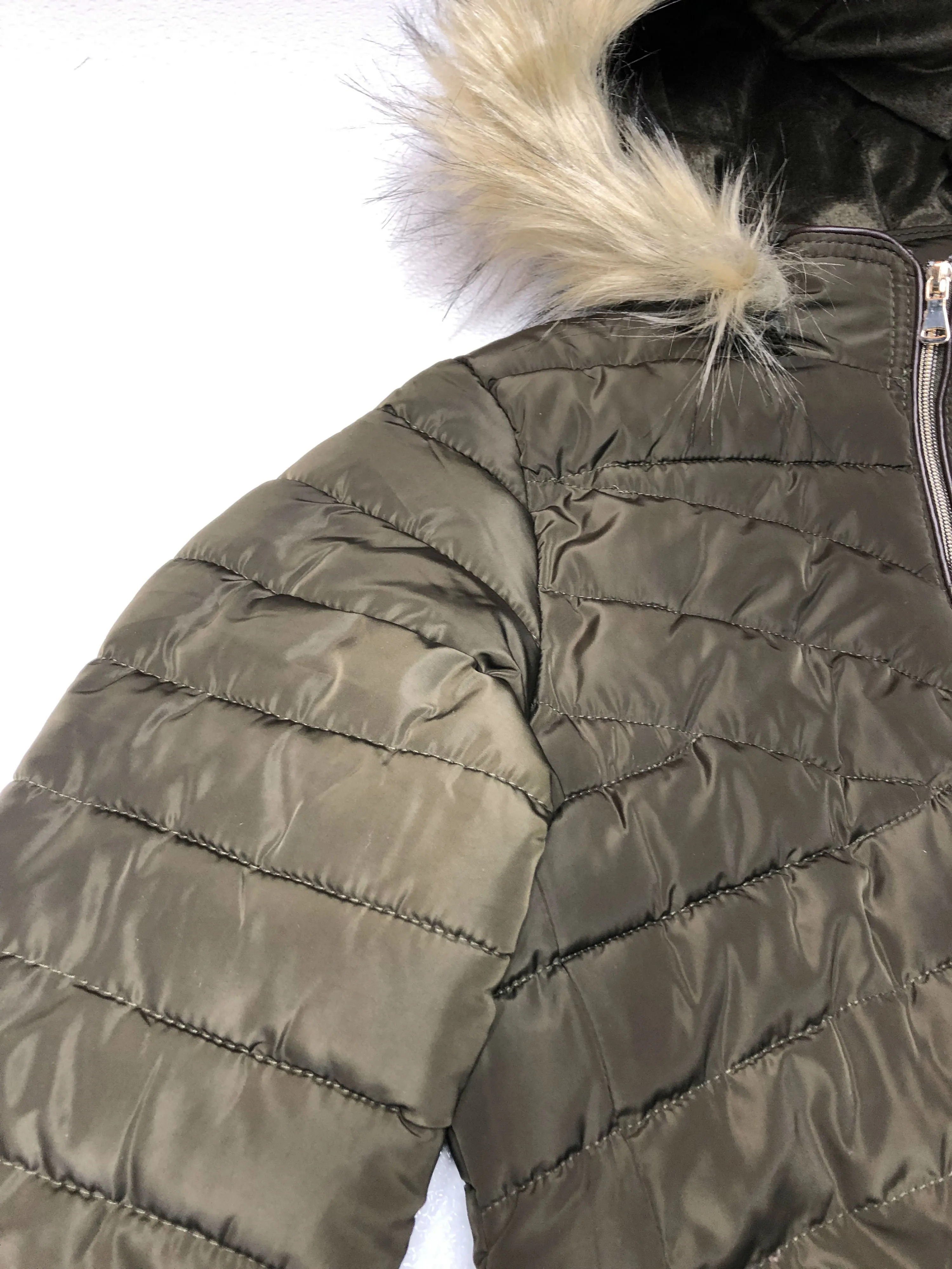 Parka Jacket with Faux Fur Hood