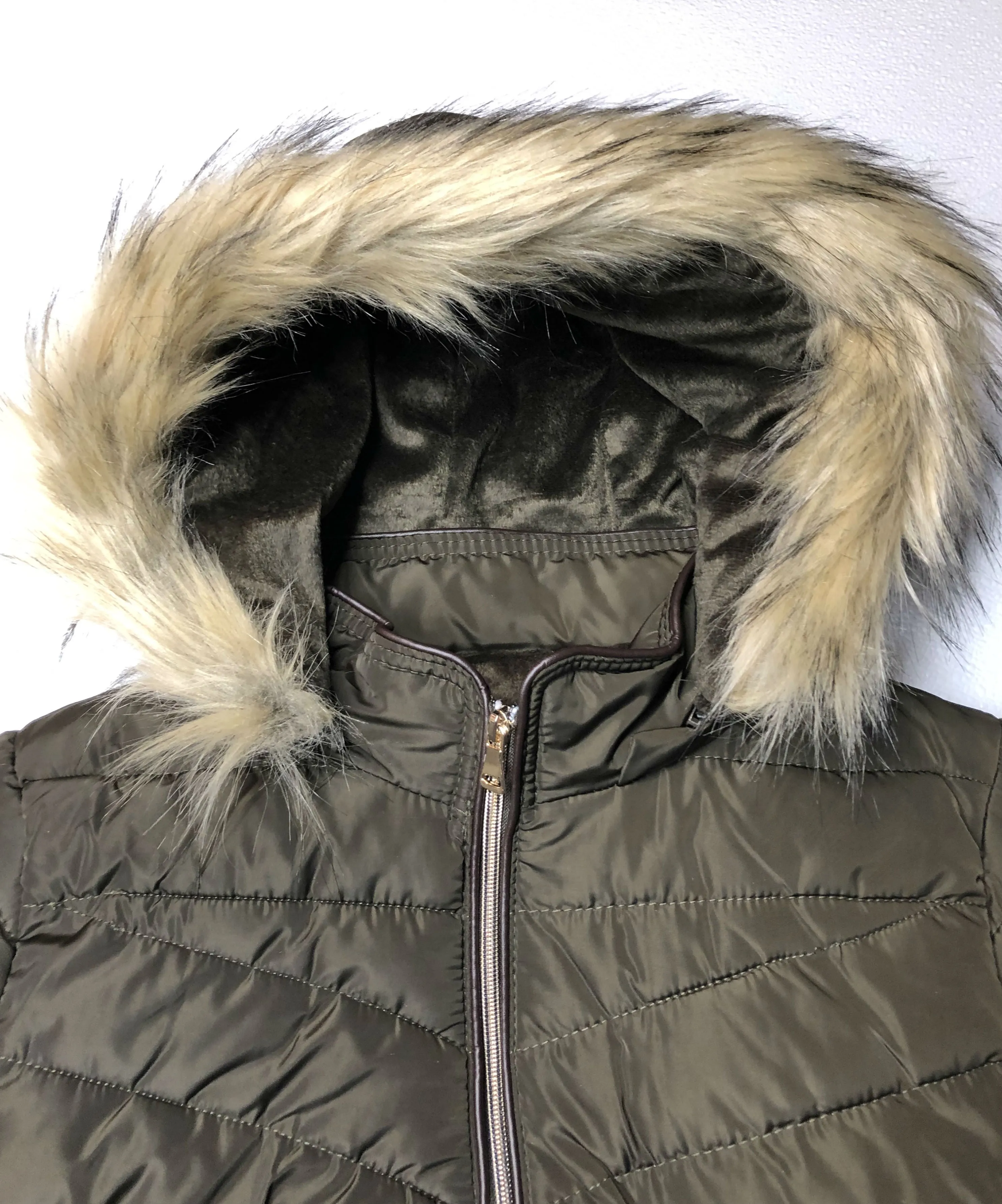 Parka Jacket with Faux Fur Hood