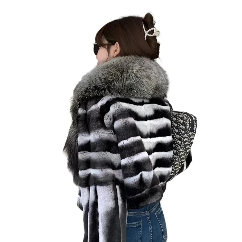 Patch Fur Collar Coat