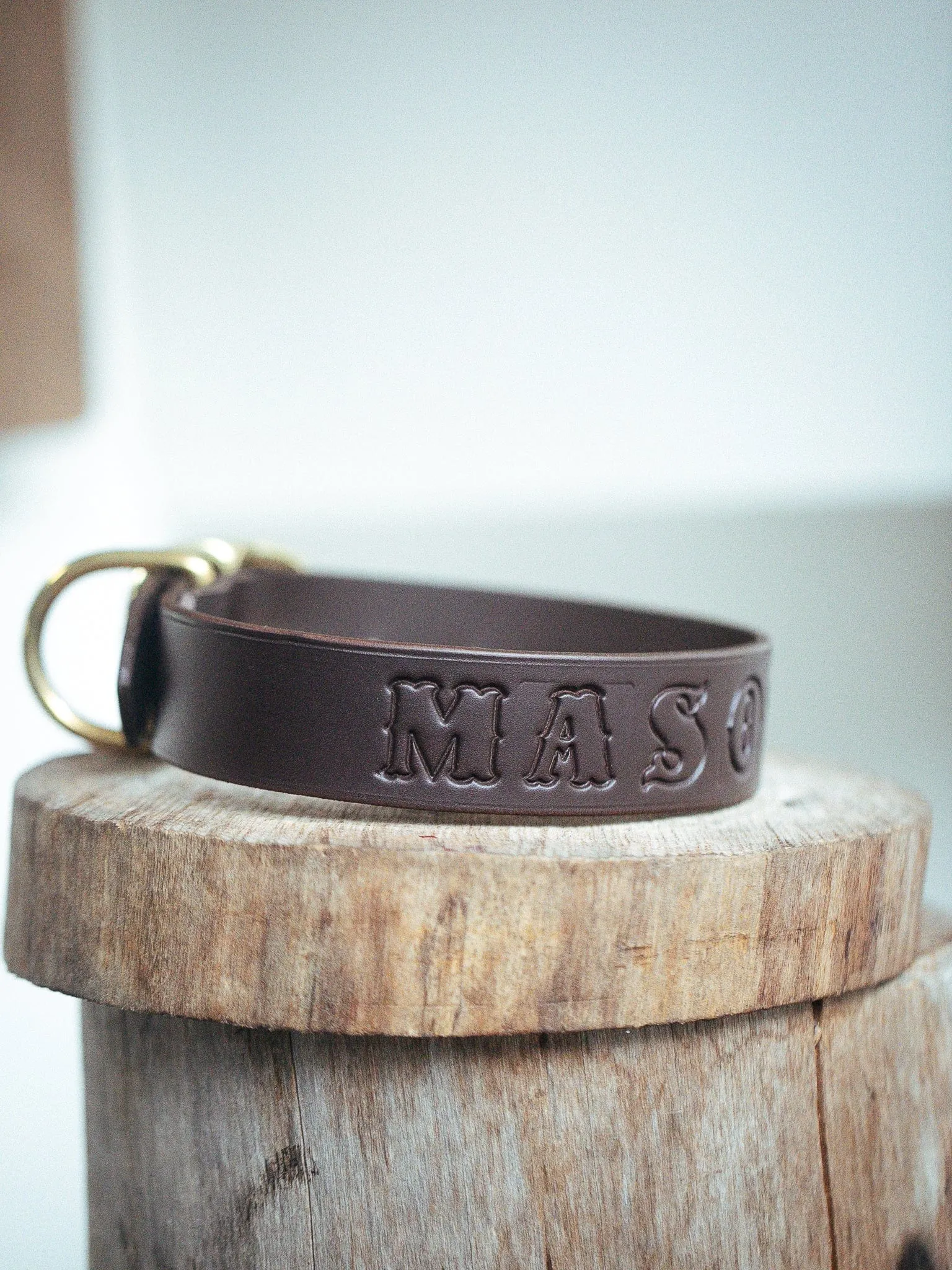 Personalised Dog Collar 38mm Wide - Dark Brown