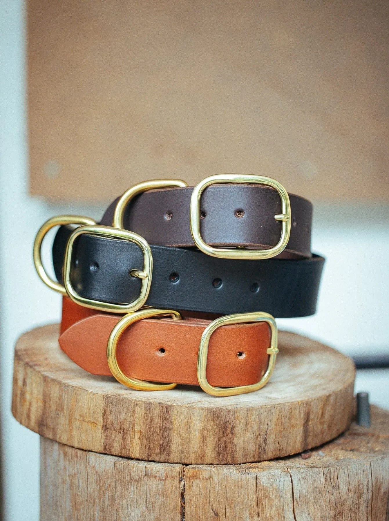 Personalised Dog Collar 38mm Wide - Dark Brown