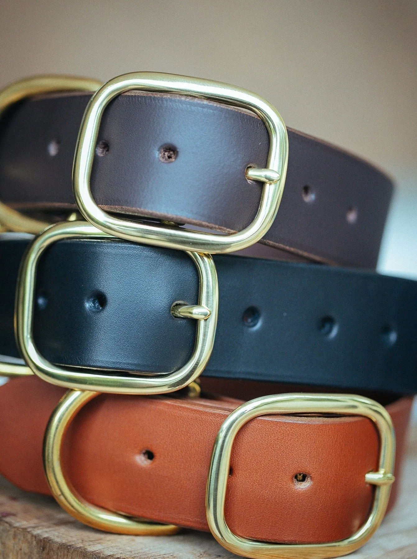 Personalised Dog Collar 38mm Wide - Dark Brown