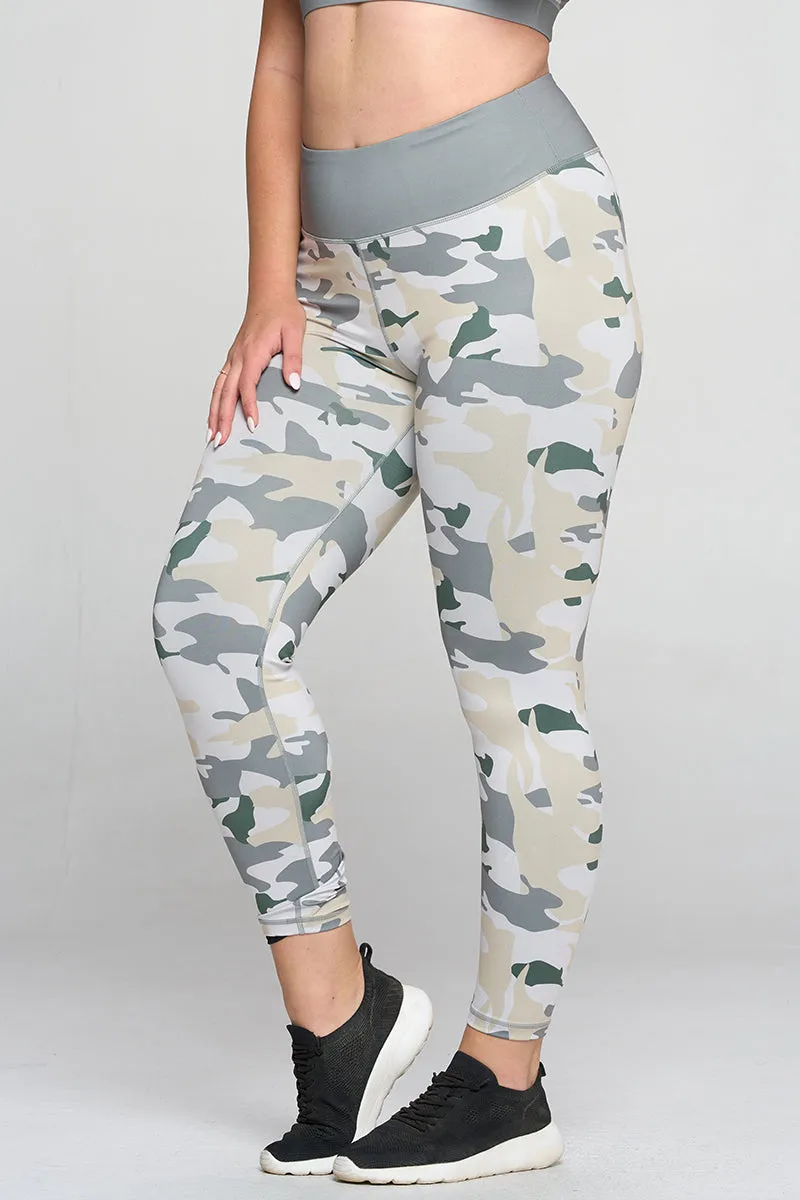 Plus Size High in Command Camouflage Active Leggings