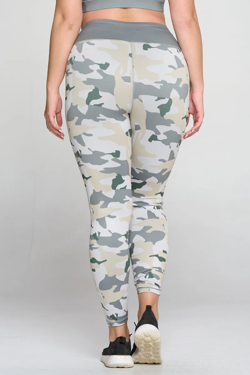 Plus Size High in Command Camouflage Active Leggings