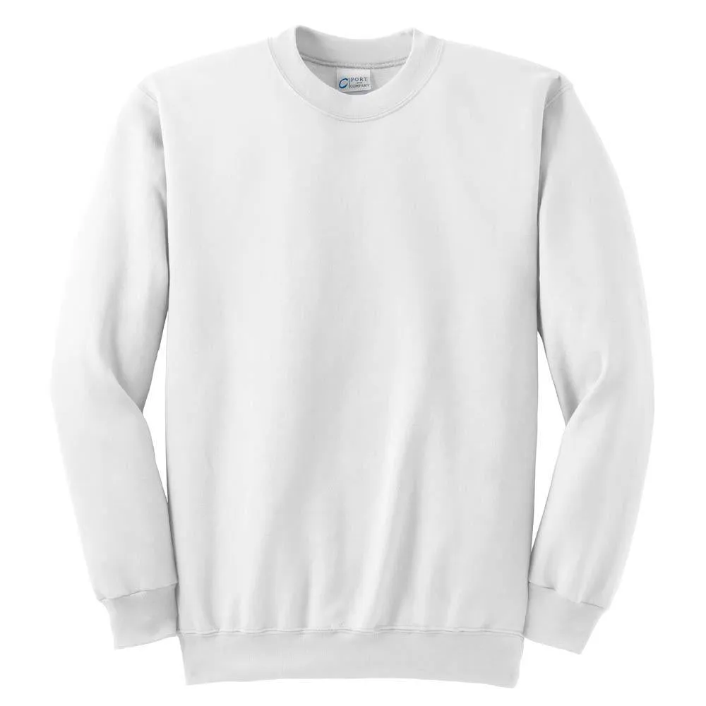 Port & Company Men's White Ultimate Crewneck Sweatshirt
