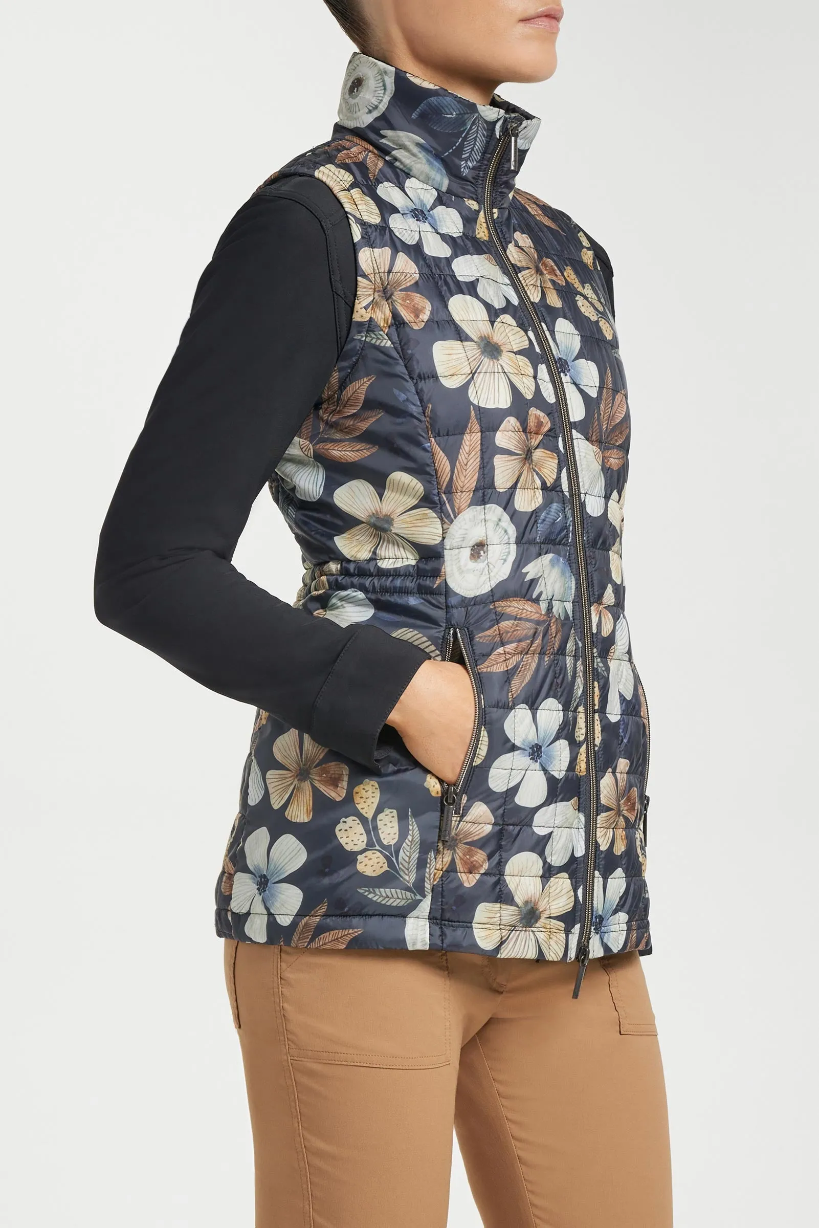 Printed Montreal High Collar Vest
