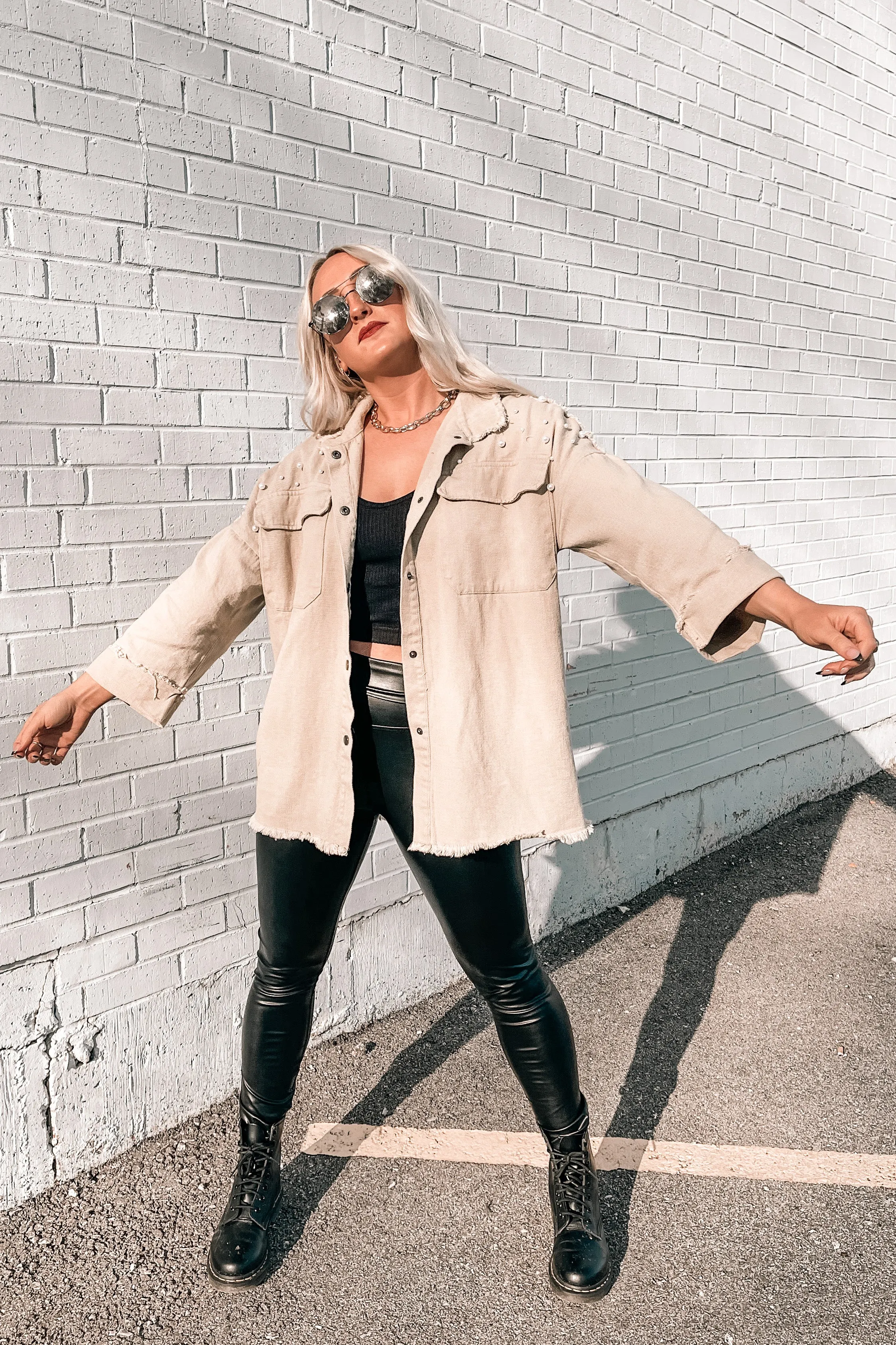 Saturn Pearl Studded Denim Jacket