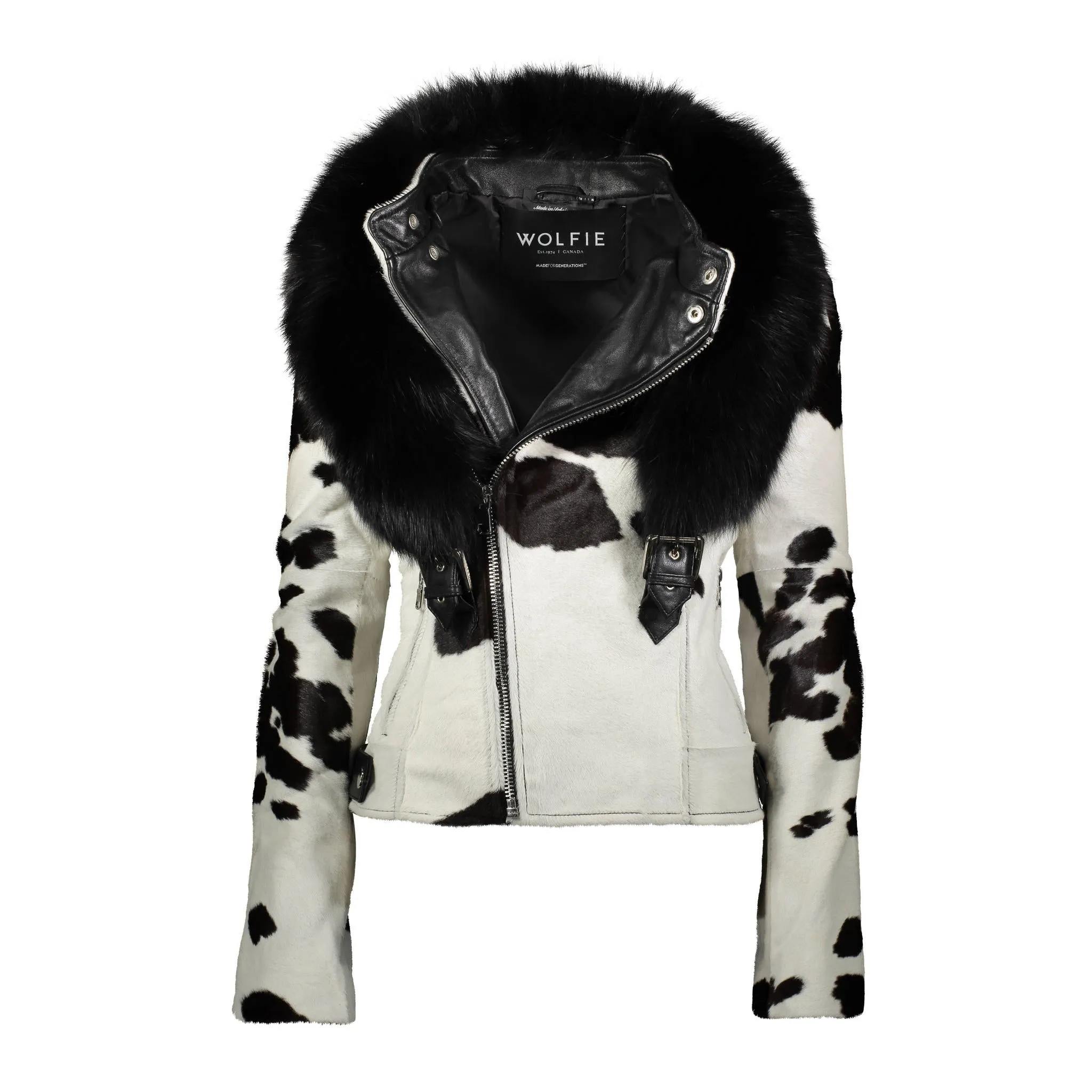 TARA Calf leather moto jacket