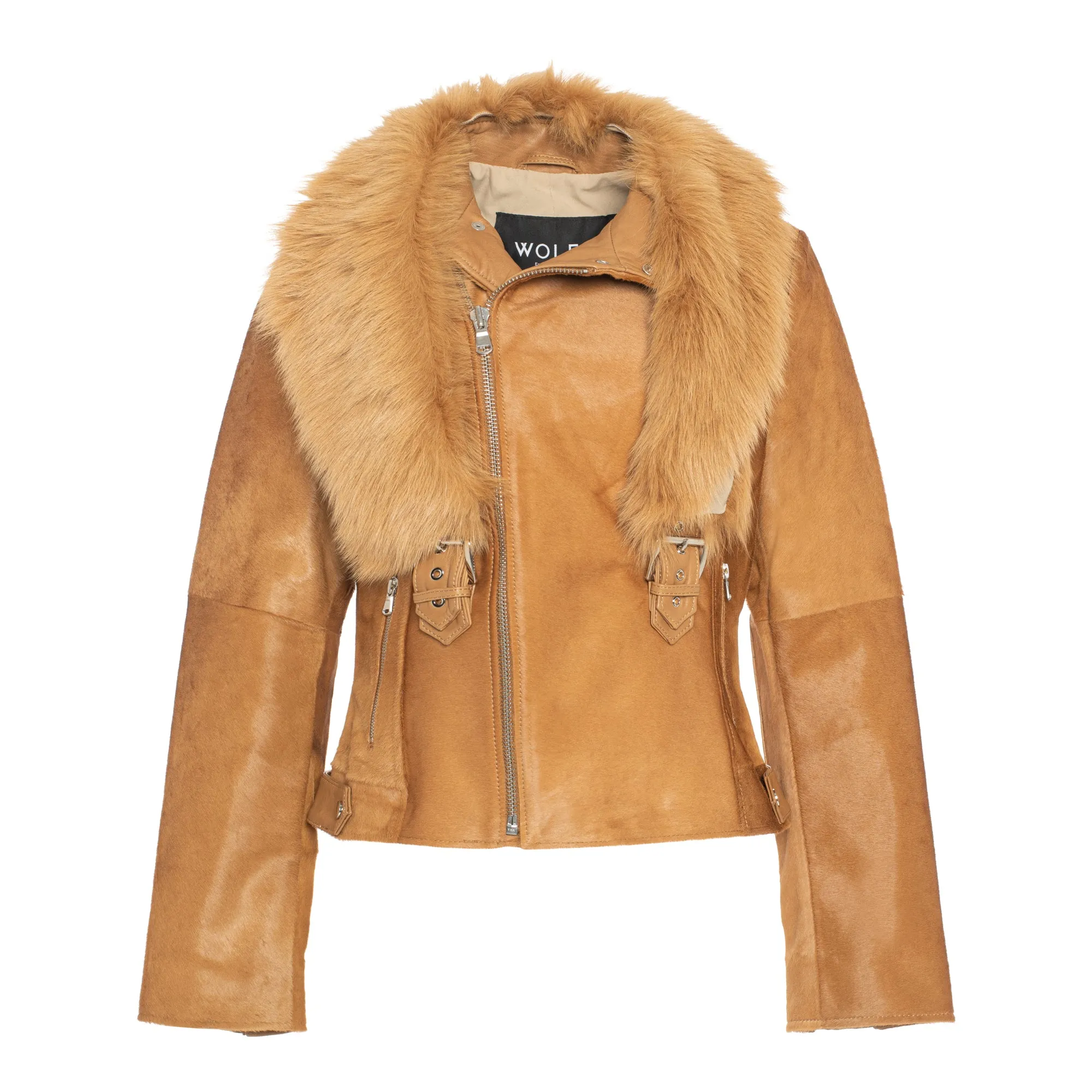 TARA Calf leather moto jacket