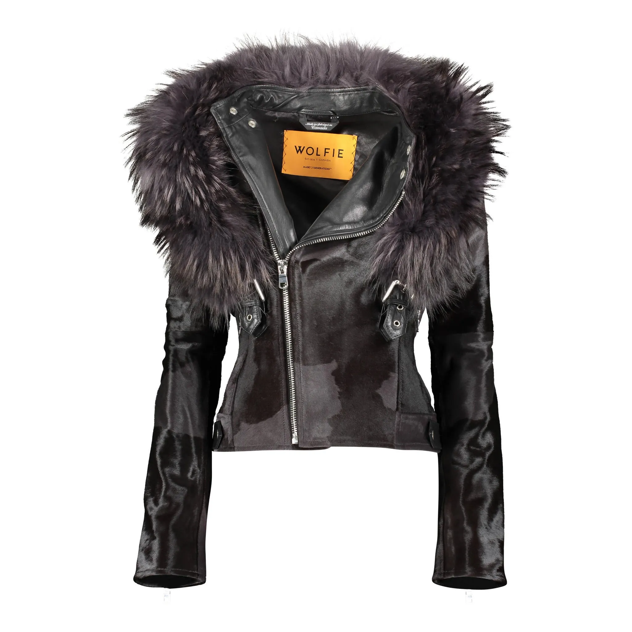 TARA Calf leather moto jacket