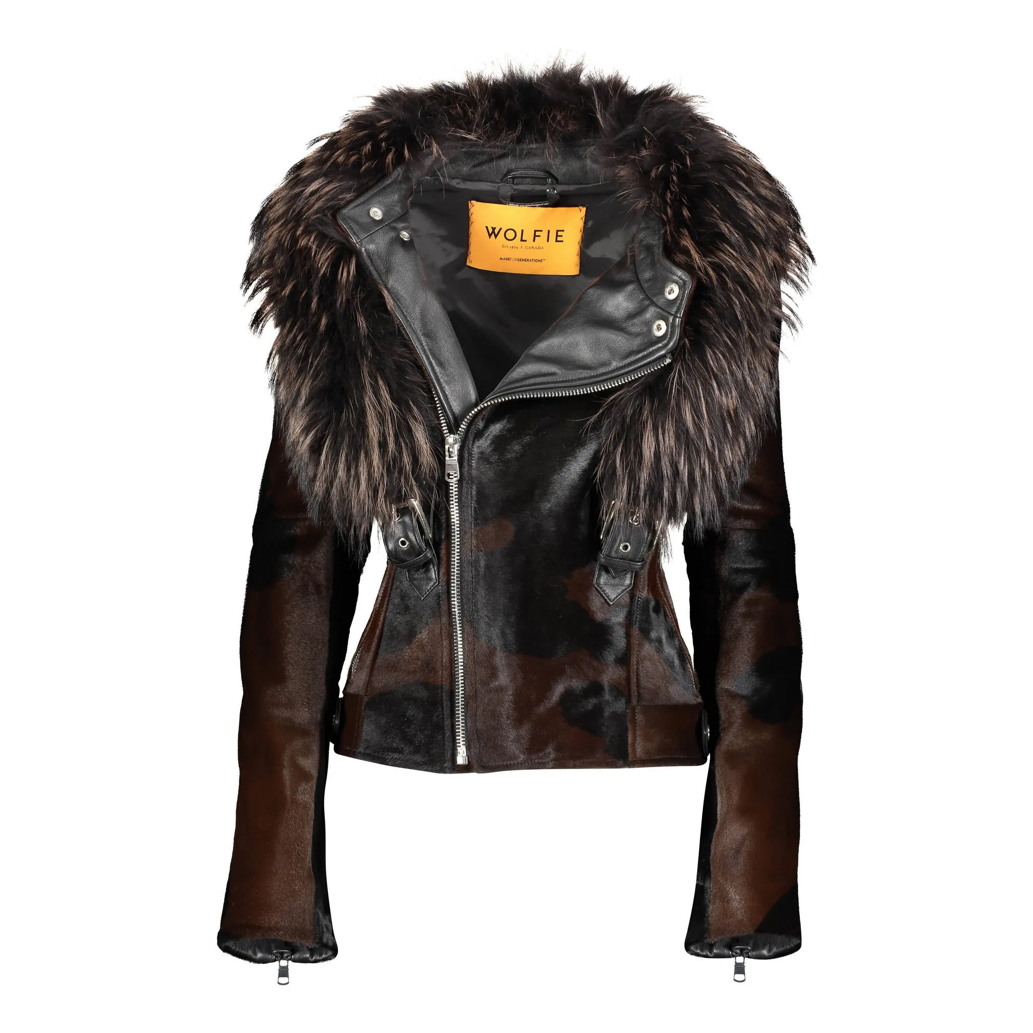 TARA Calf leather moto jacket