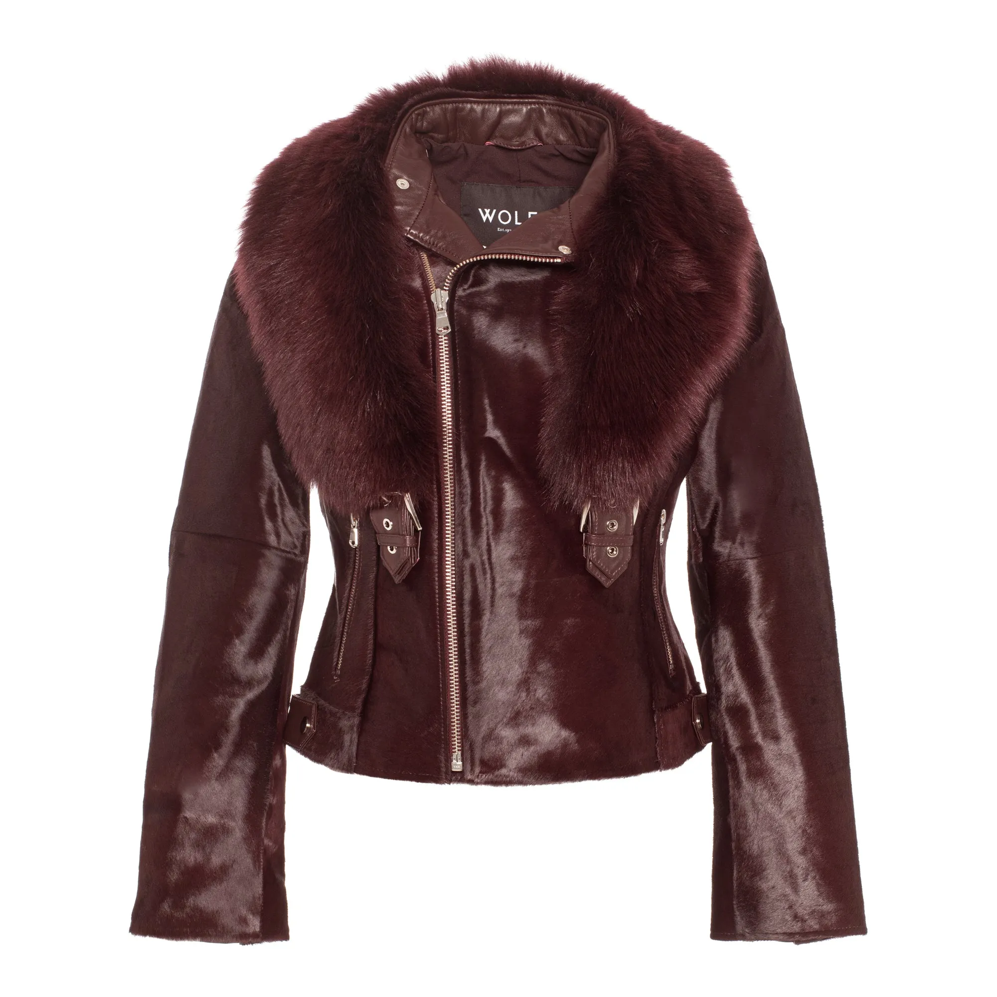 TARA Calf leather moto jacket