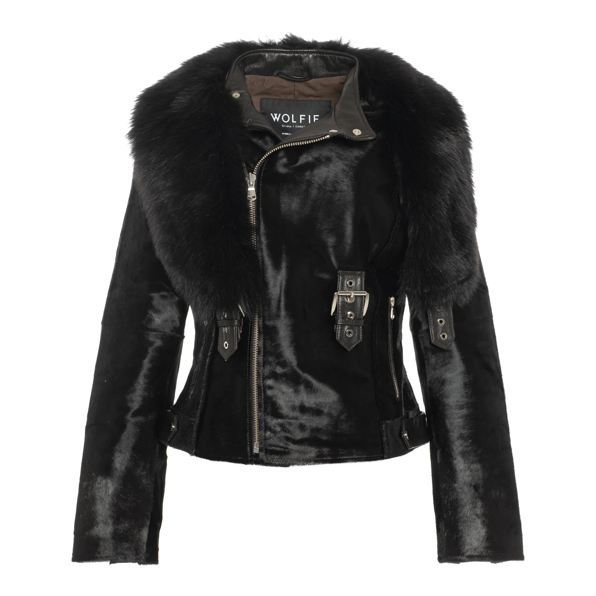 TARA Calf leather moto jacket