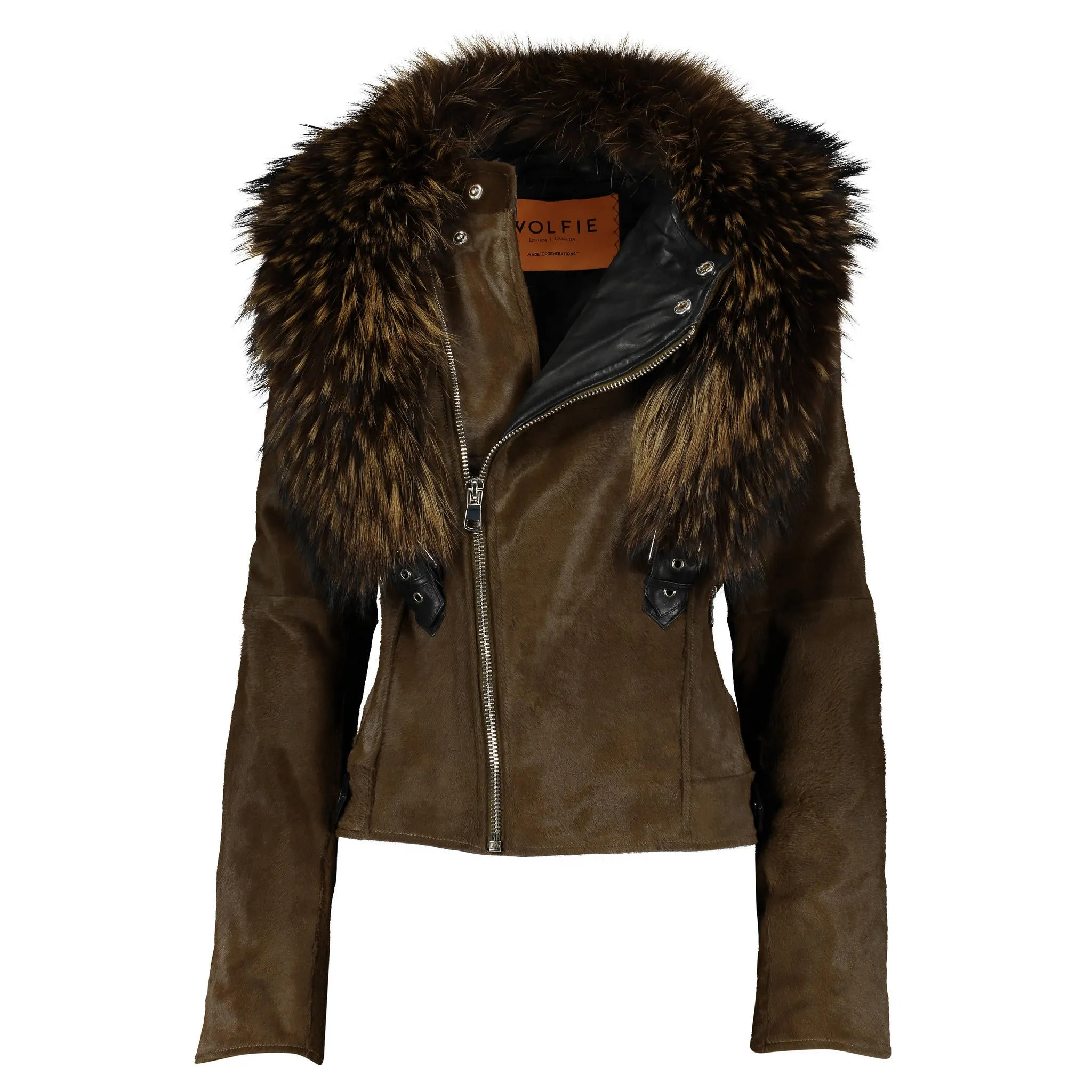 TARA Calf leather moto jacket