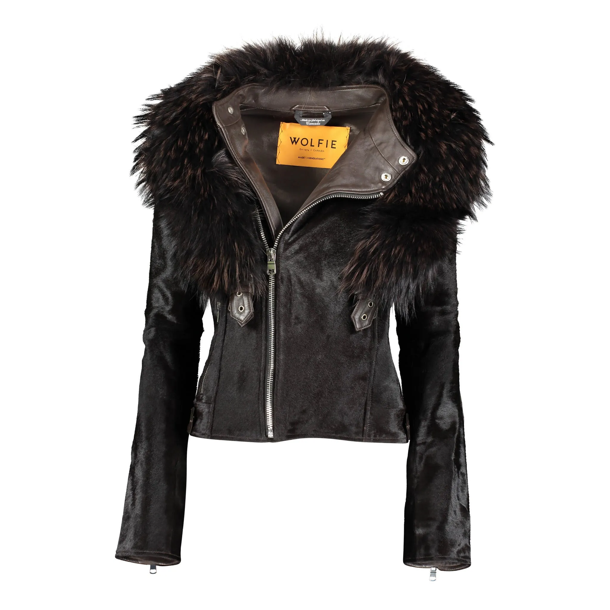 TARA Calf leather moto jacket