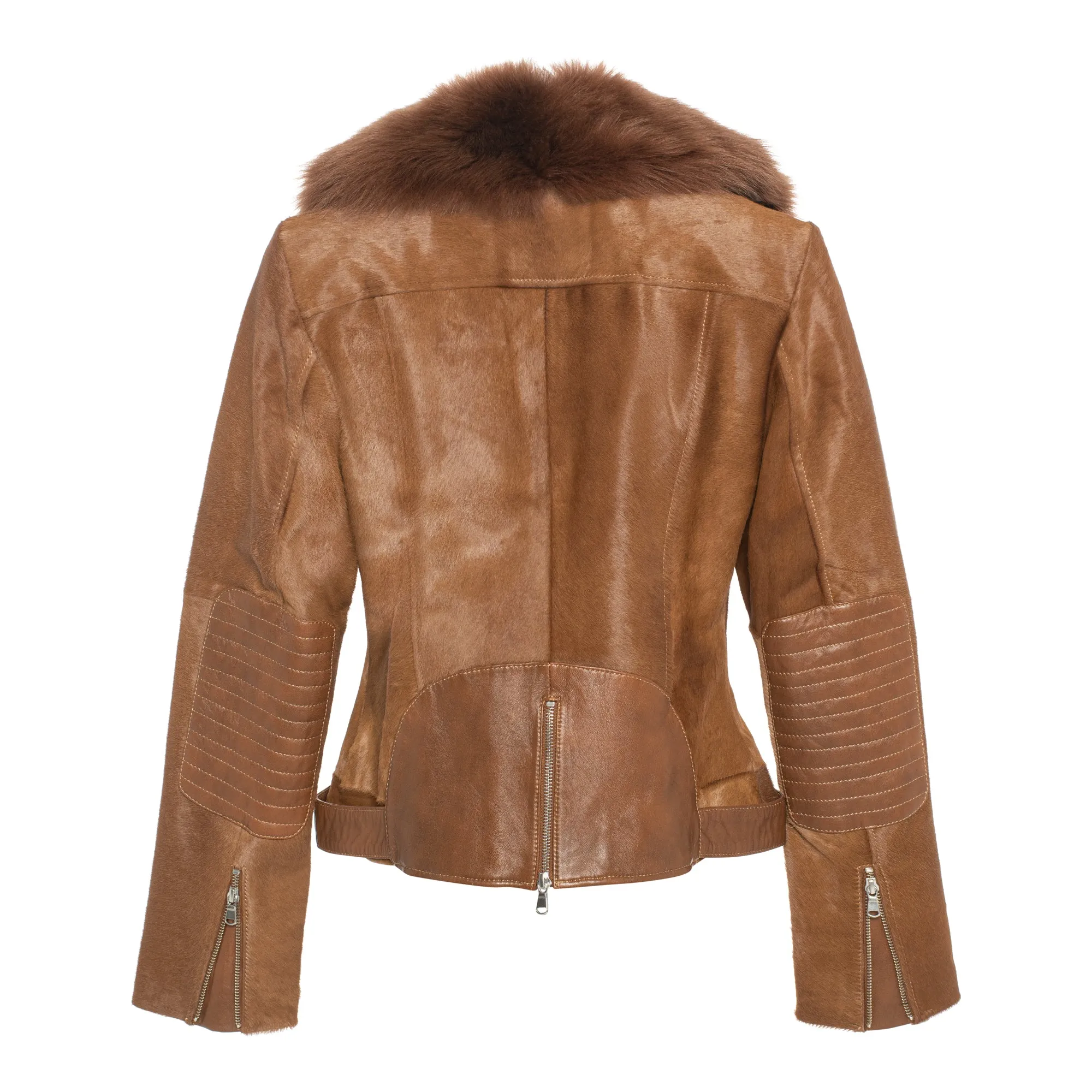 TARA Calf leather moto jacket