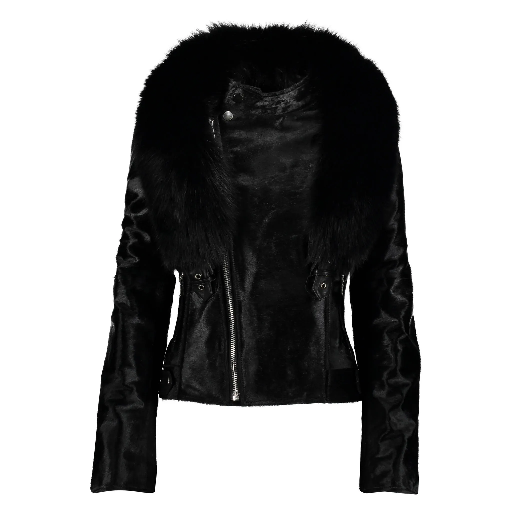 TARA Calf leather moto jacket