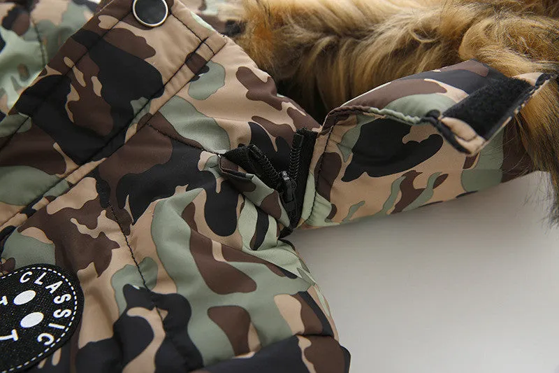 Thick Padded Jacket with Faux Fur Hood