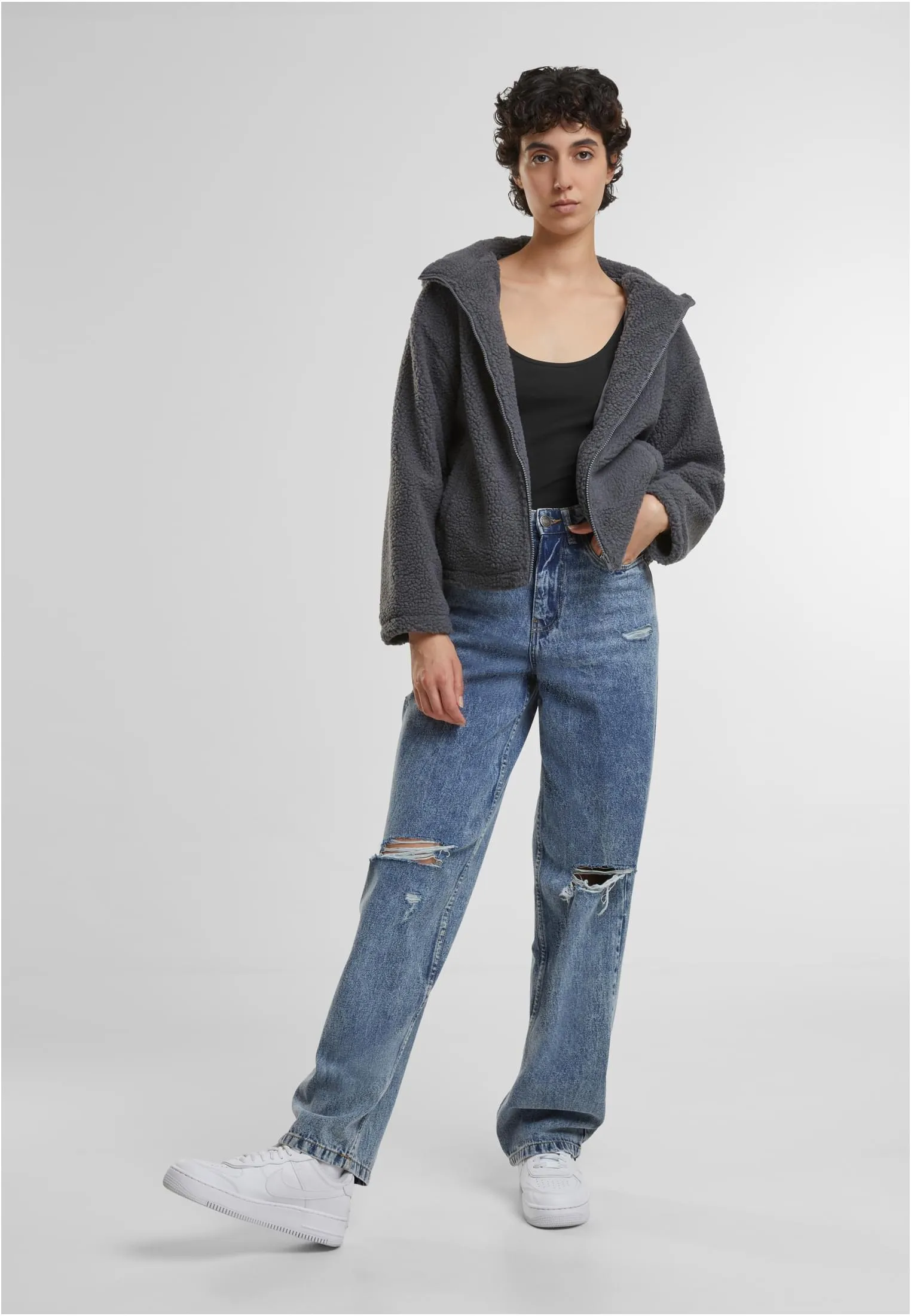 UC Short Hooded Sherpa Jacket