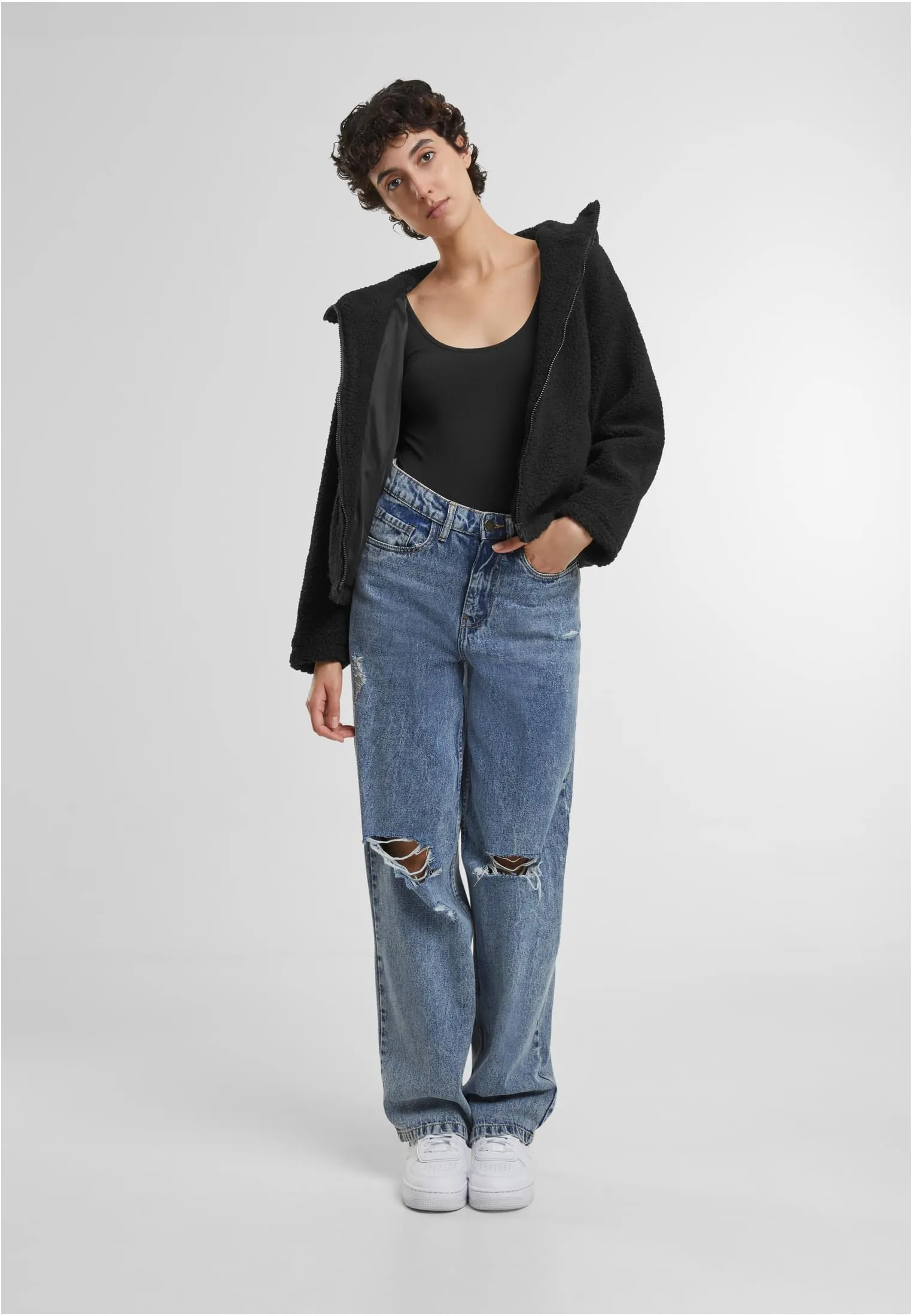 UC Short Hooded Sherpa Jacket
