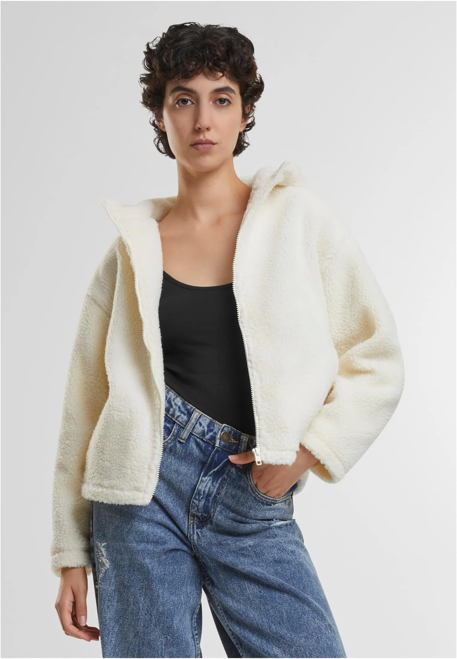 UC Short Hooded Sherpa Jacket