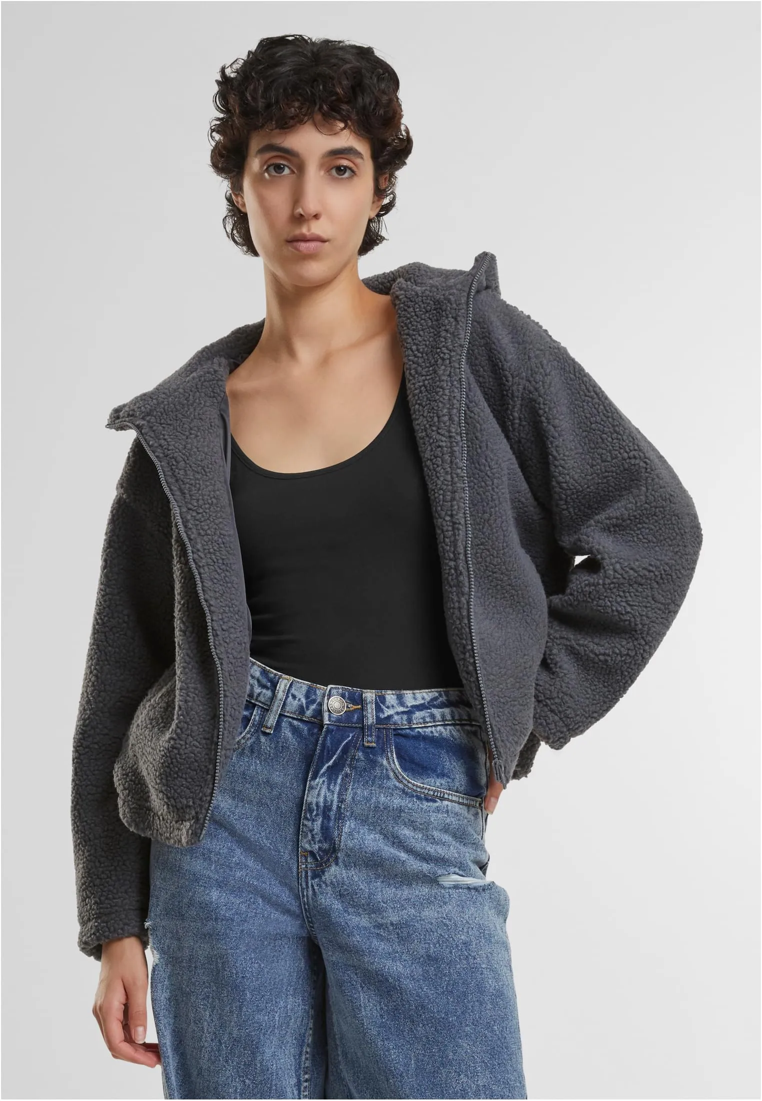 UC Short Hooded Sherpa Jacket