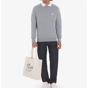 Unisex Chillax Fox Patch Classic Sweatshirt - Grey Melange