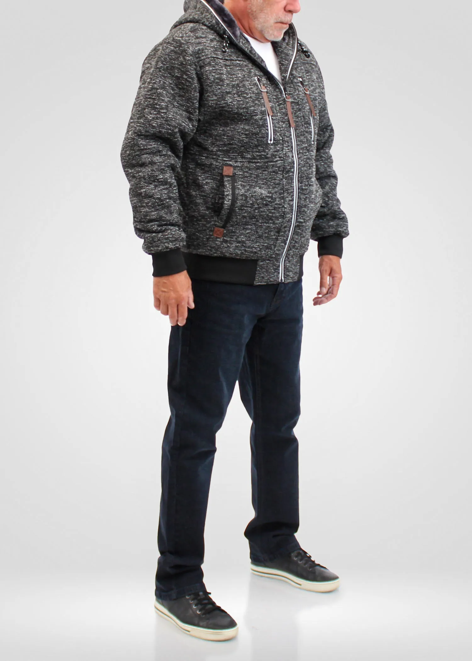 URBAN LAUNDRY Dark Grey Sherpa-Lined Jacket with hood