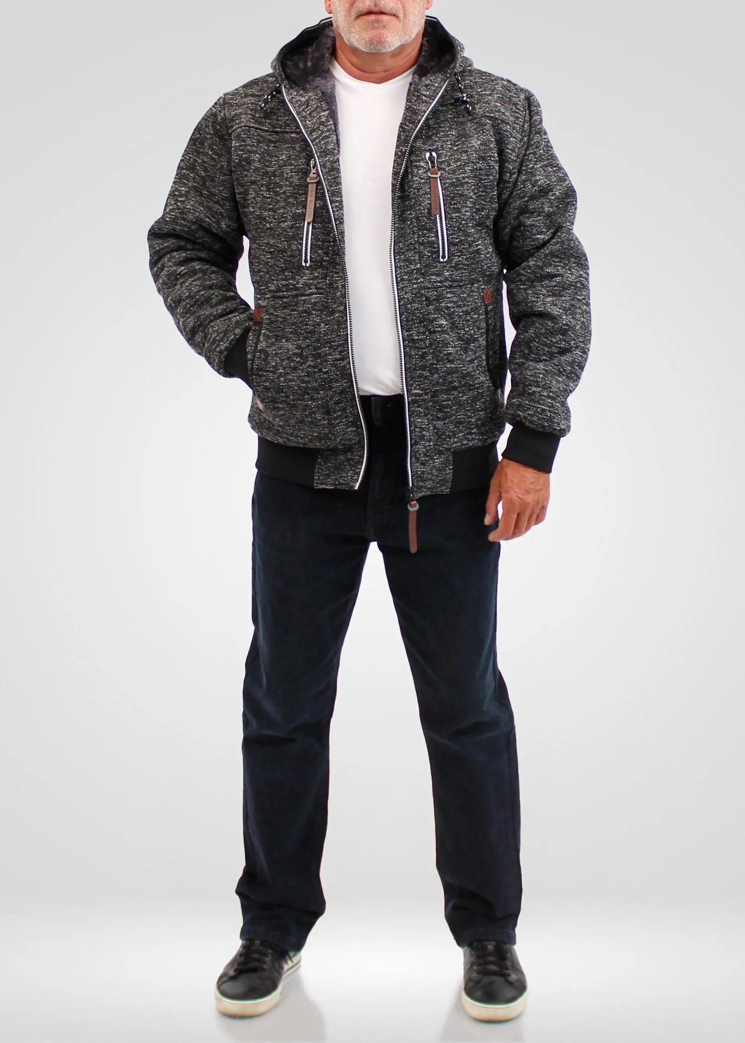 URBAN LAUNDRY Dark Grey Sherpa-Lined Jacket with hood