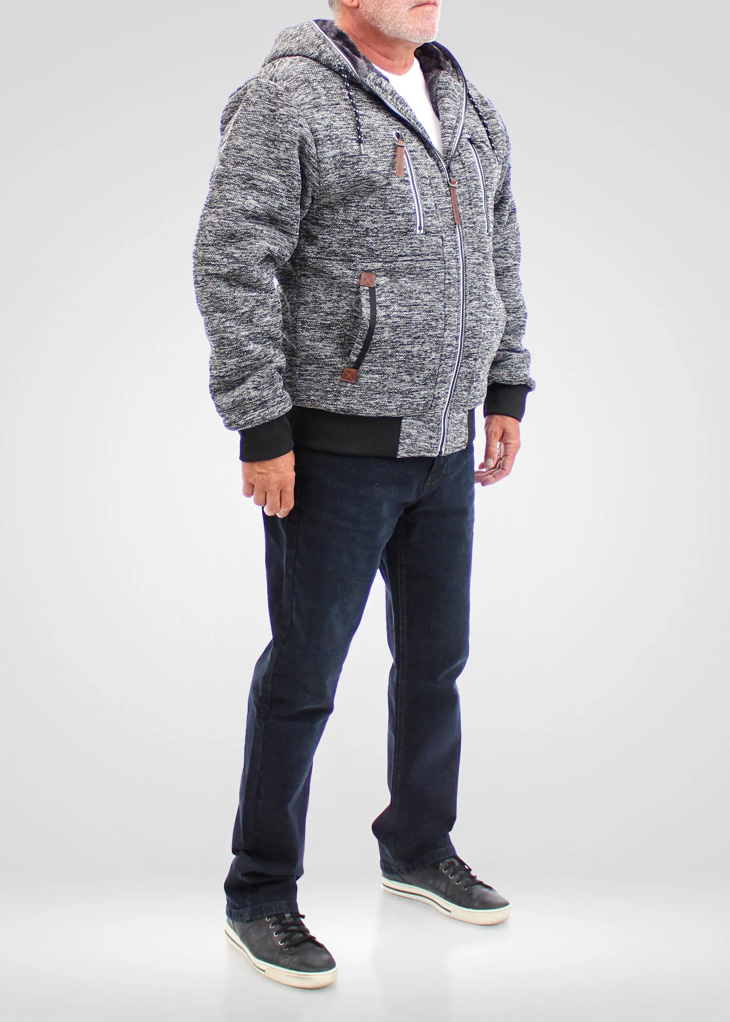 URBAN LAUNDRY Grey Sherpa-Lined Jacket with hood
