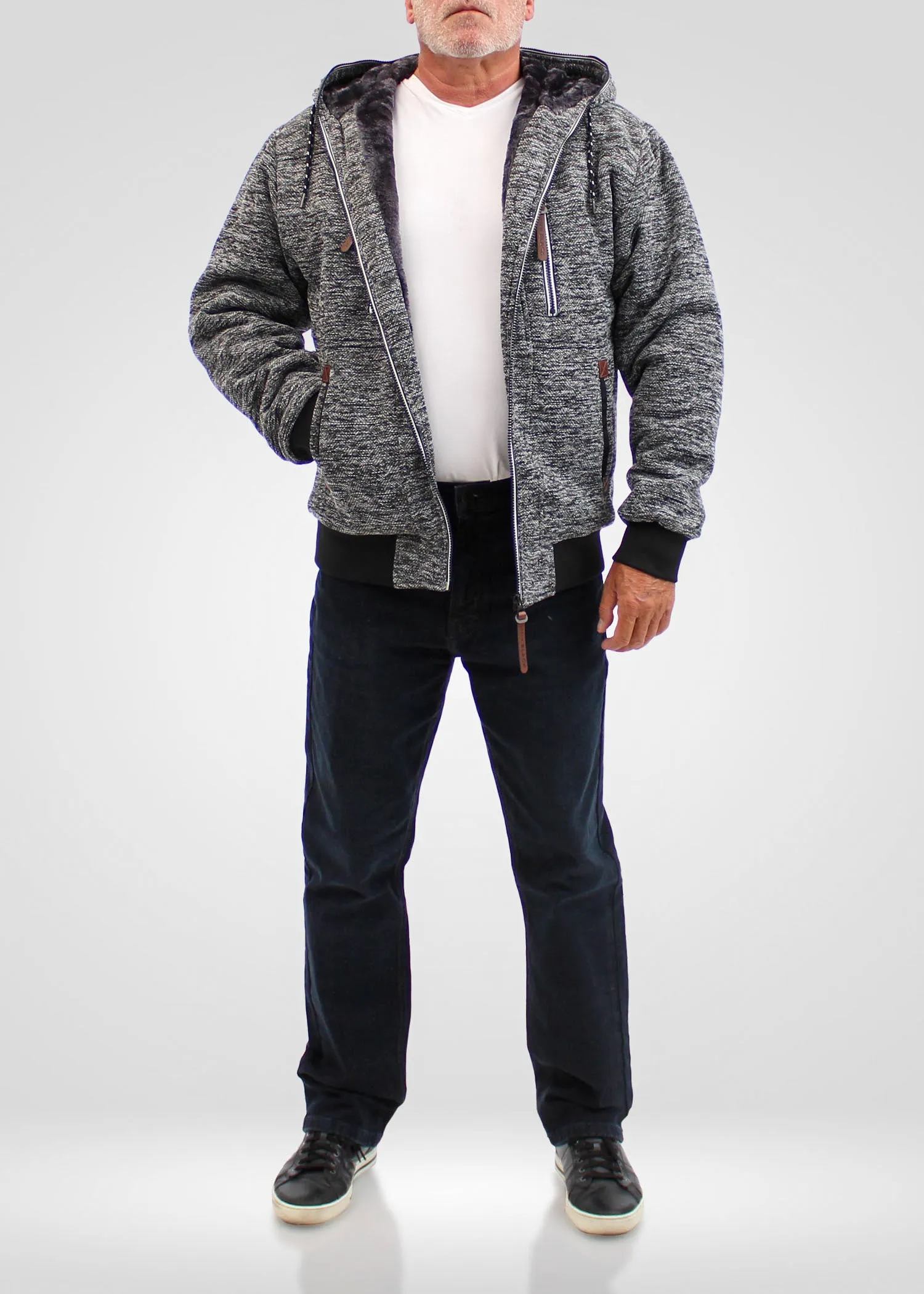 URBAN LAUNDRY Grey Sherpa-Lined Jacket with hood
