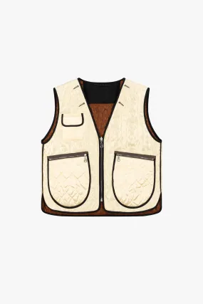 Utility Quilt Vest - Ivory / Amber