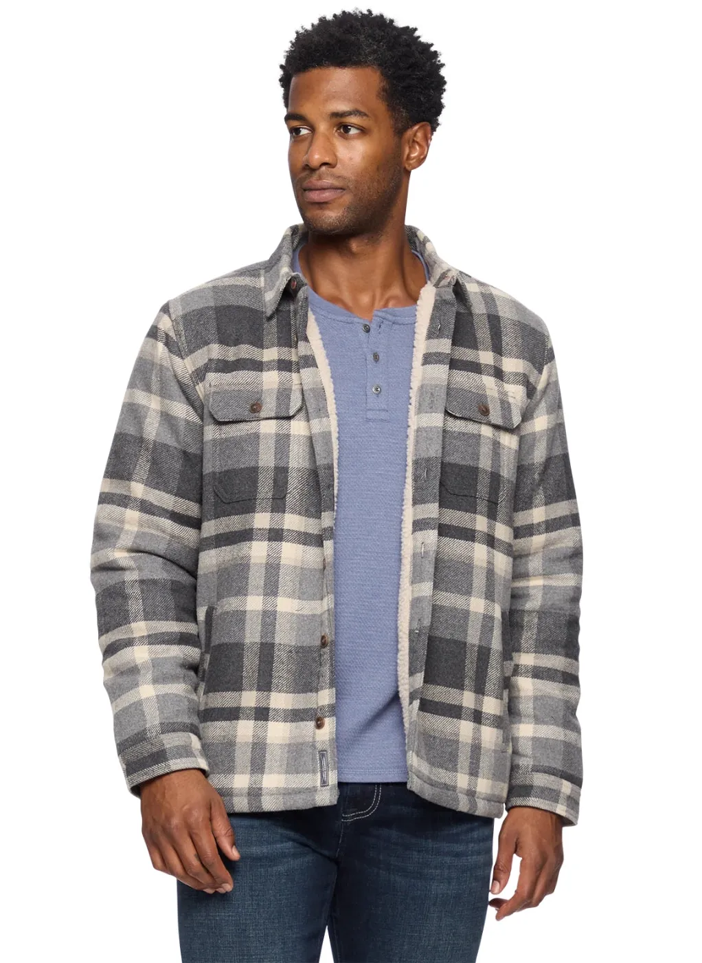 Vanceburg Sherpa Lined Shirt Jacket - Charcoal
