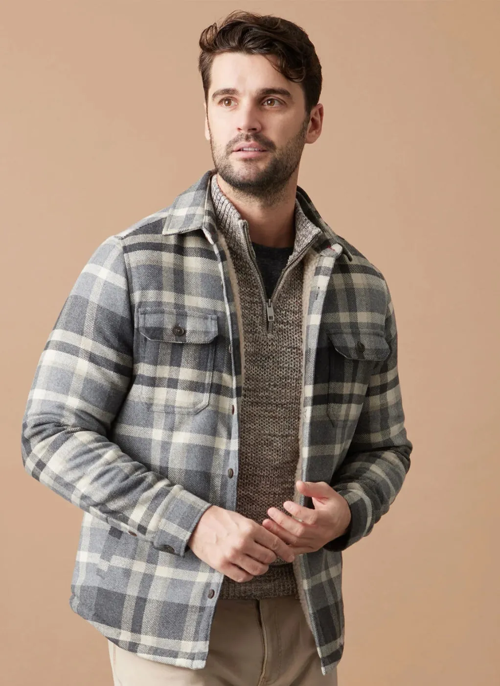 Vanceburg Sherpa Lined Shirt Jacket - Charcoal