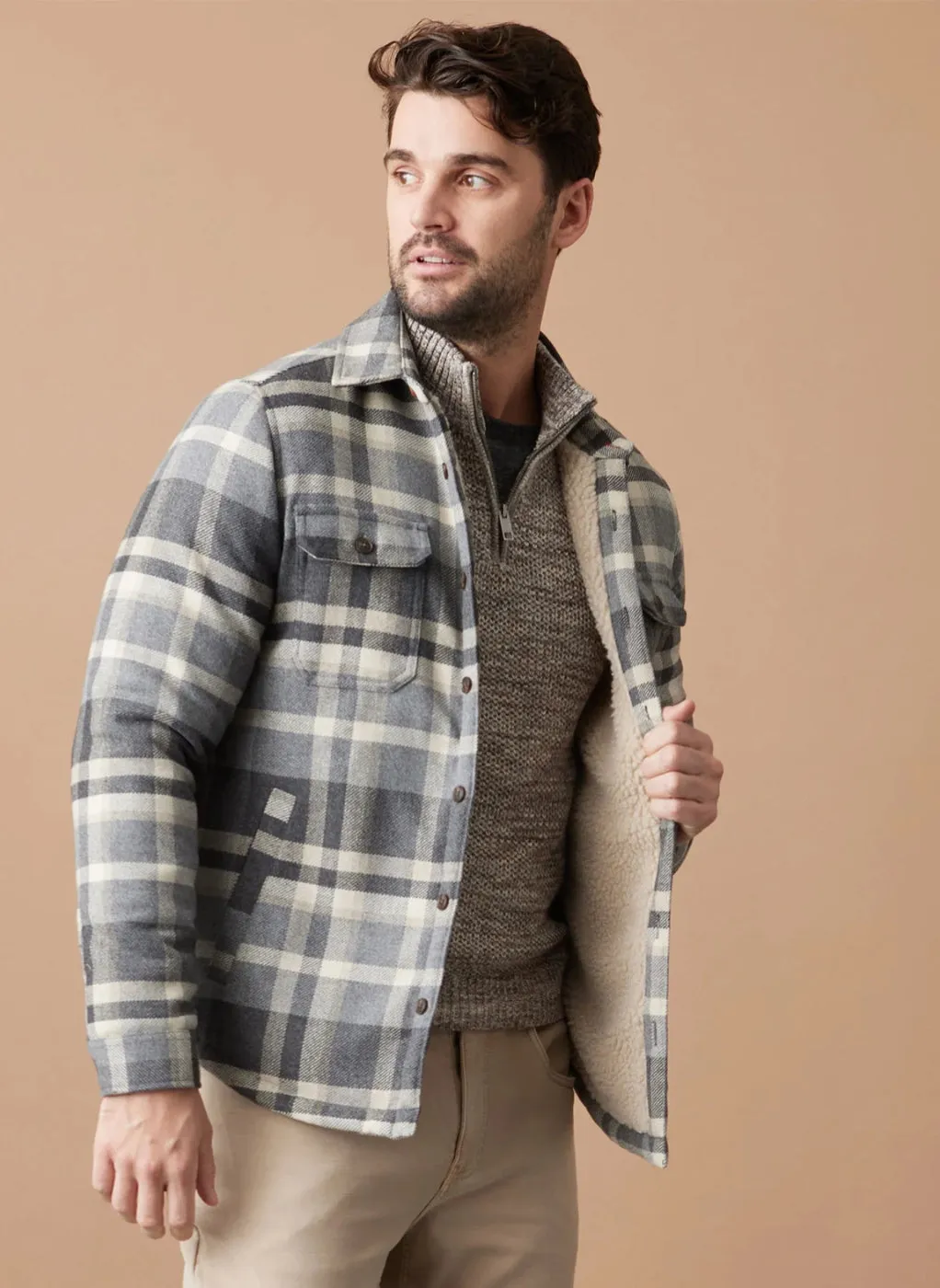 Vanceburg Sherpa Lined Shirt Jacket - Charcoal