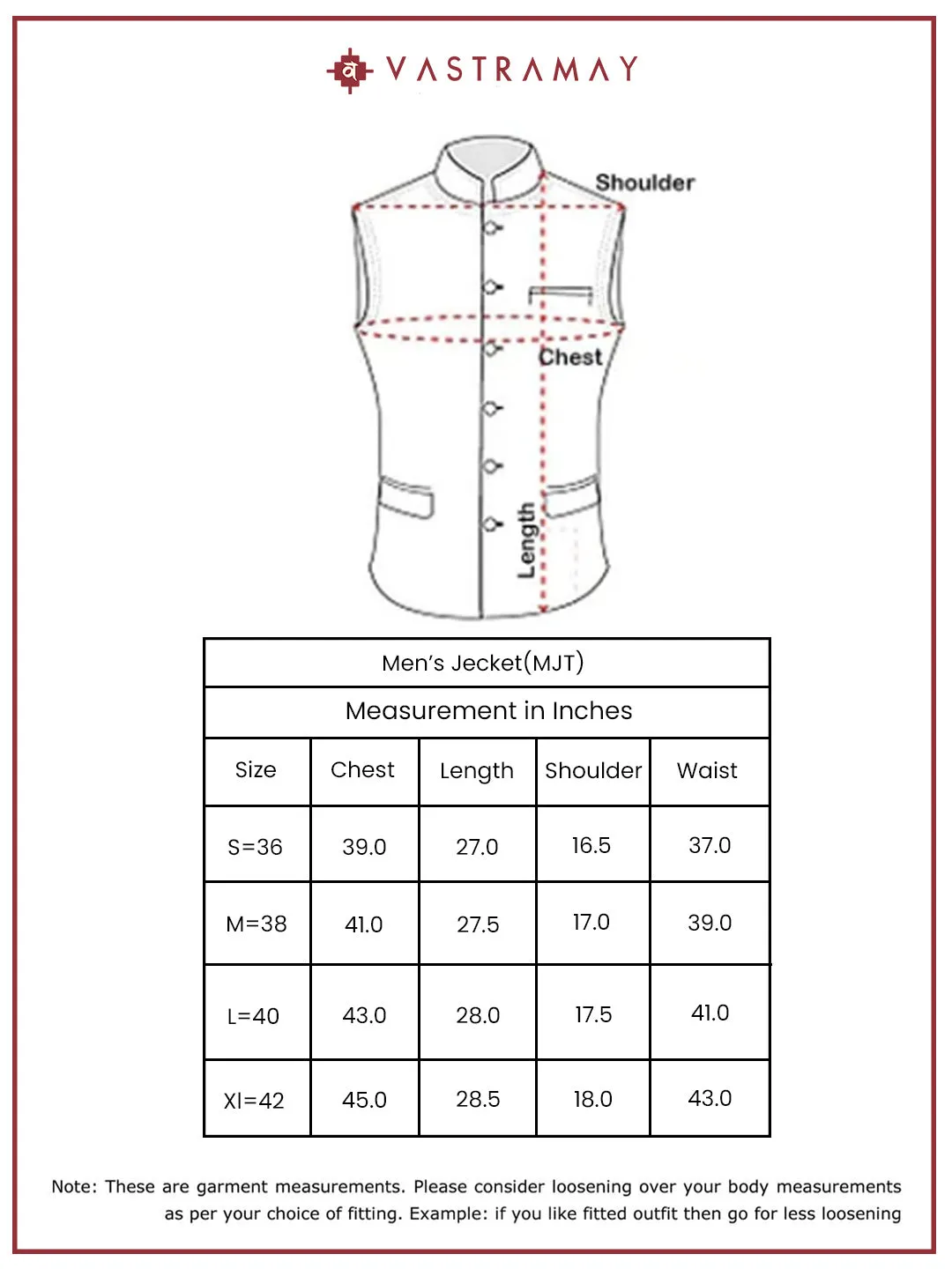 VASTRAMAY Men's Green - Nehru Jacket