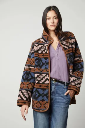 Velvet - Laila - Novelty Sherpa Jacket in Multicolour