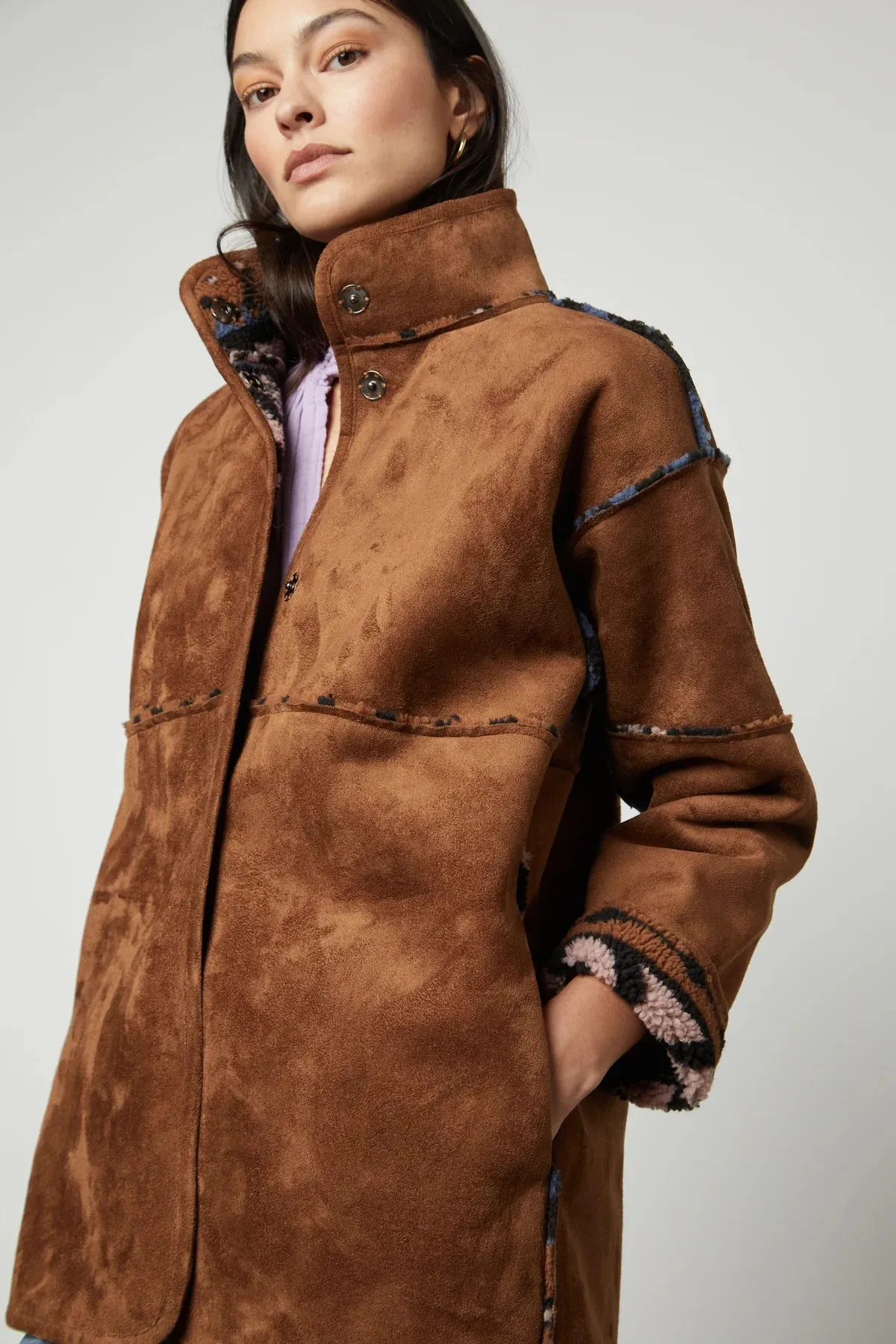 Velvet - Laila - Novelty Sherpa Jacket in Multicolour