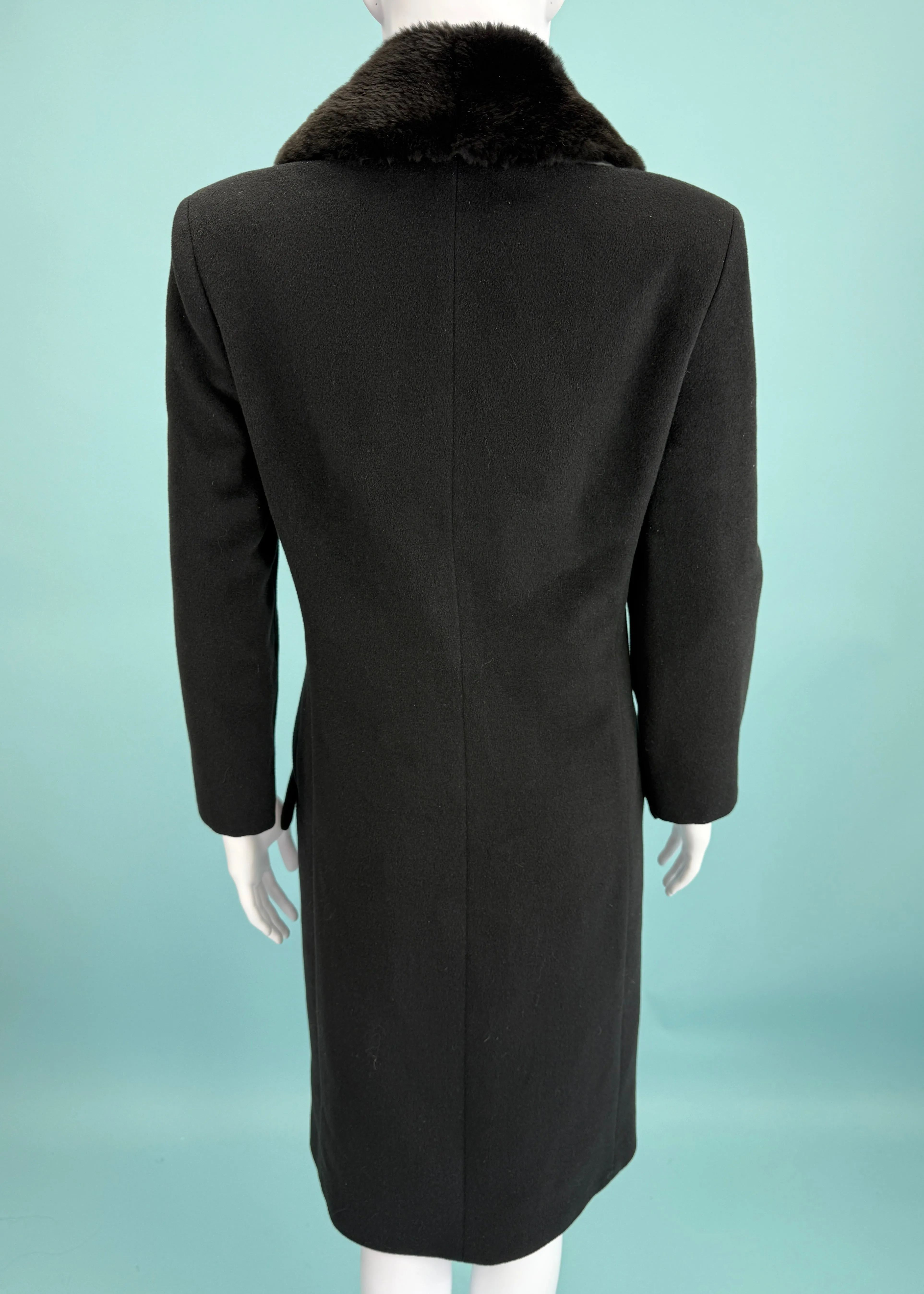 Versace Fall 1998 Black Fur Collar Jacket