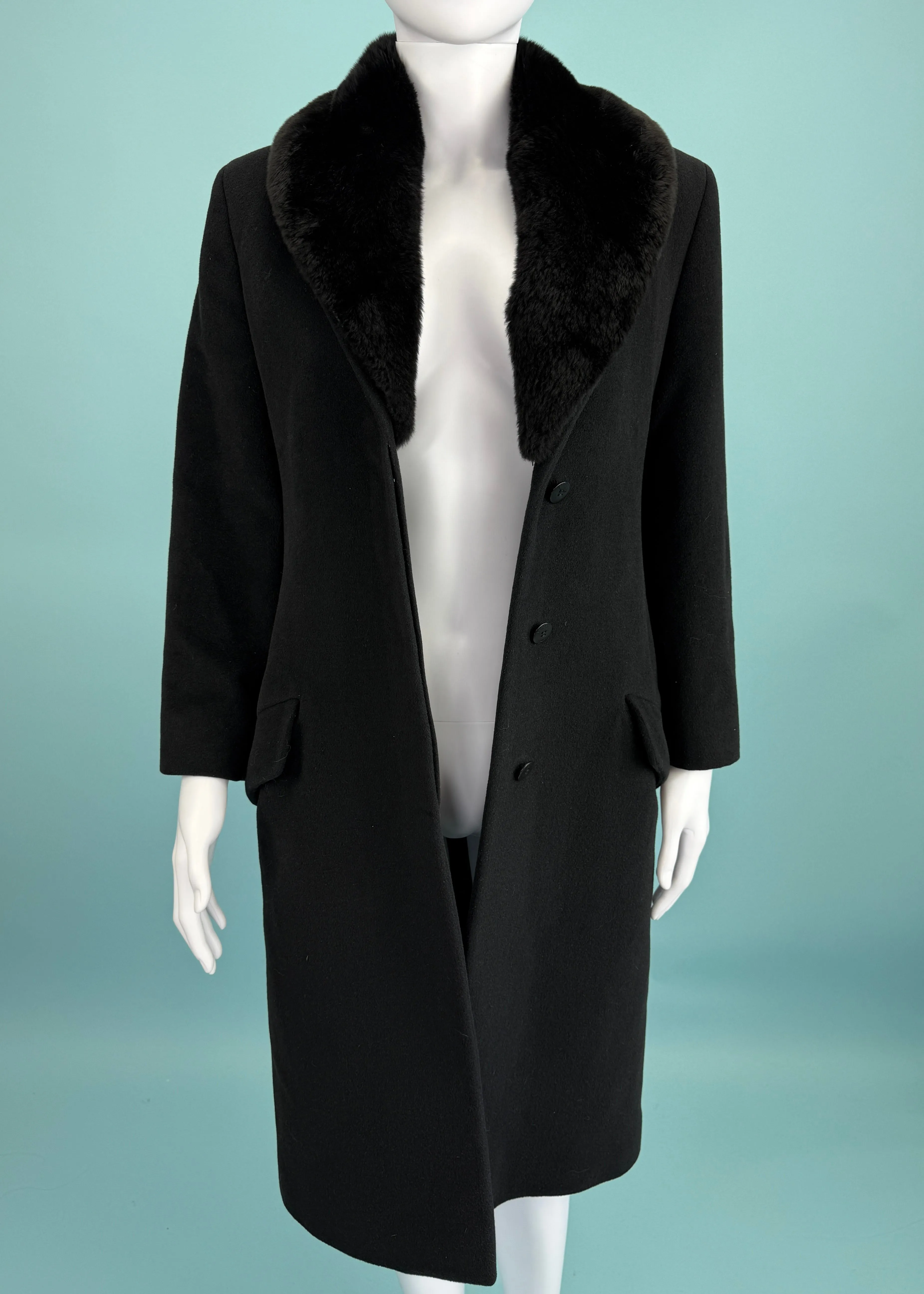 Versace Fall 1998 Black Fur Collar Jacket
