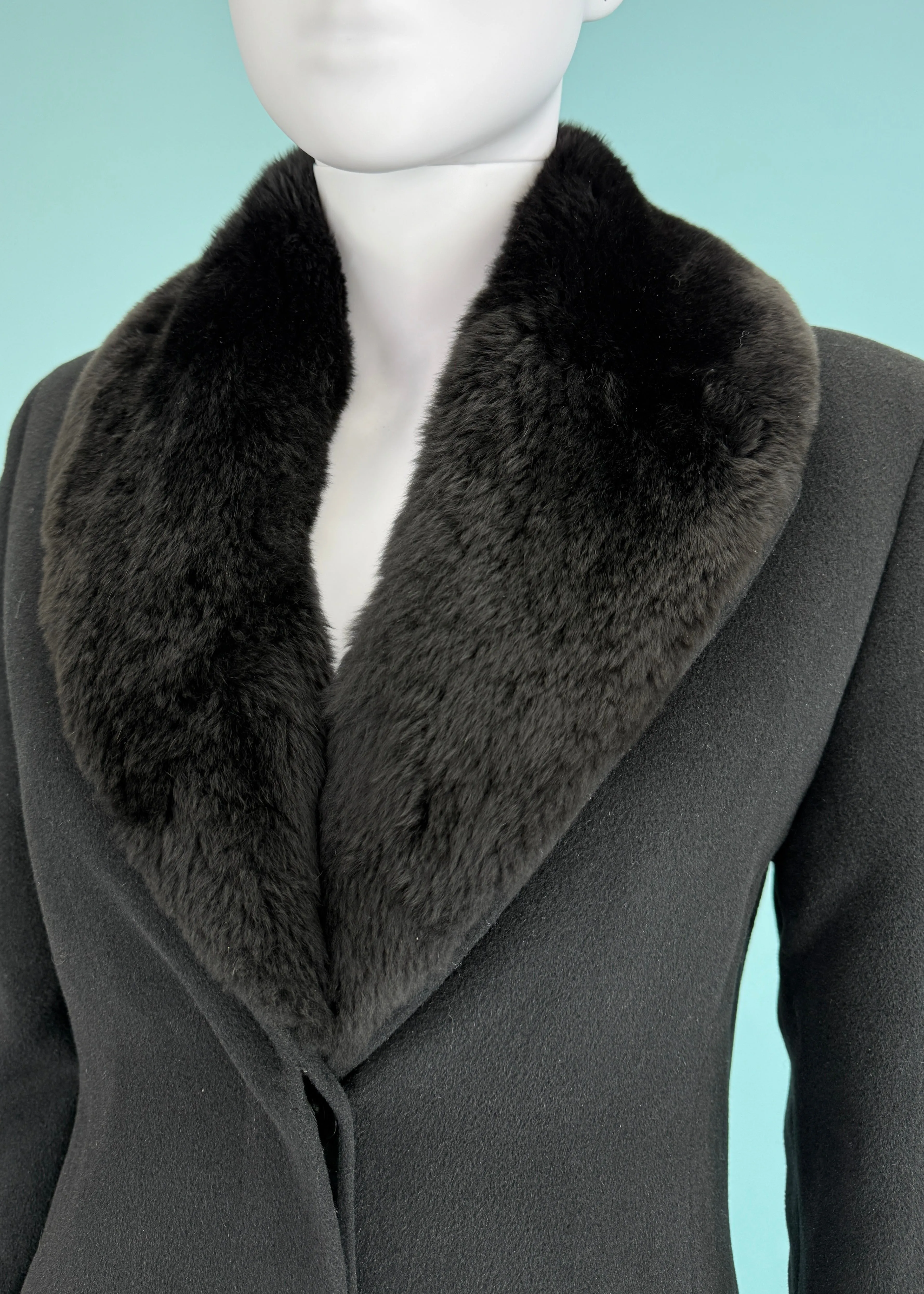 Versace Fall 1998 Black Fur Collar Jacket