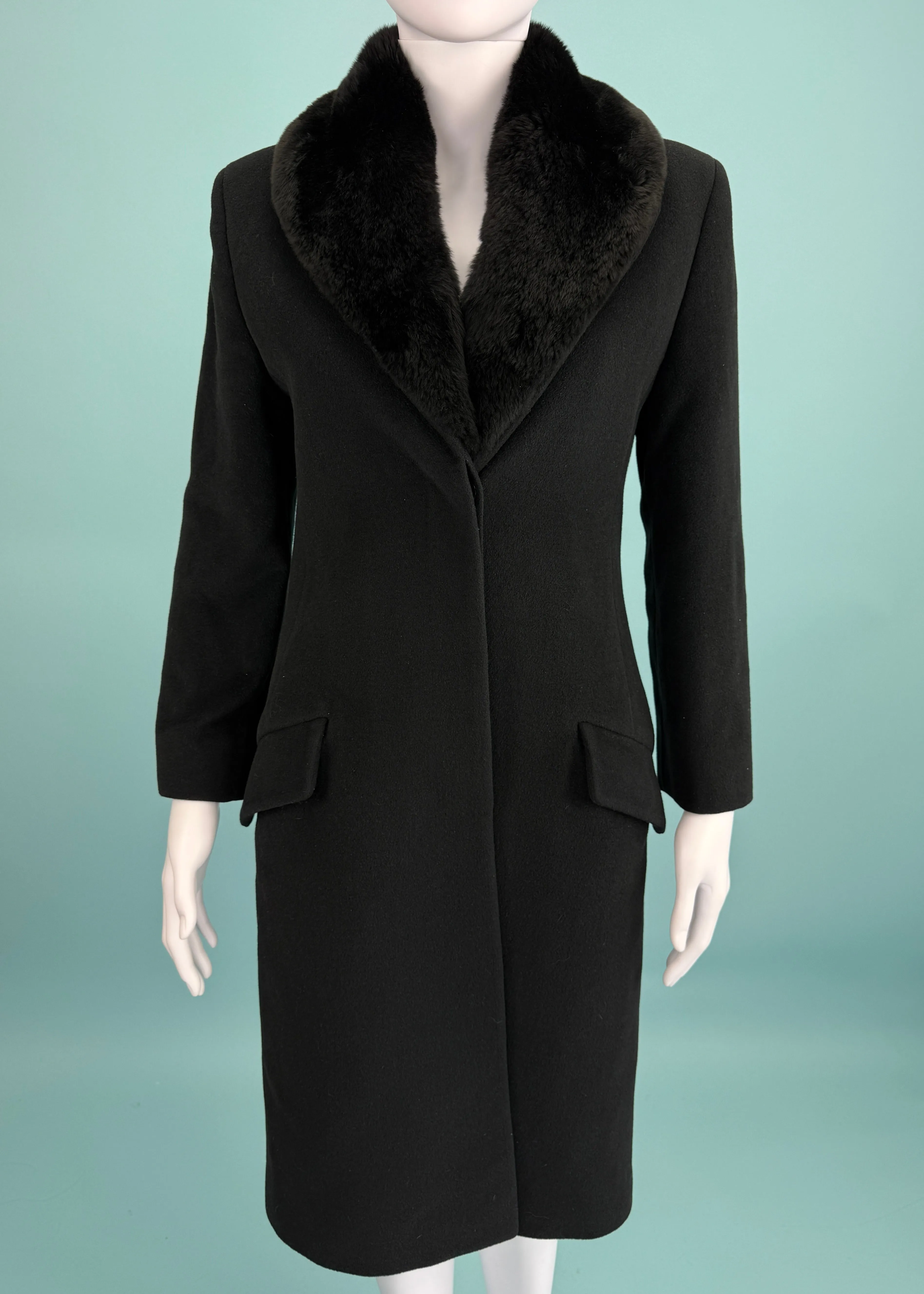 Versace Fall 1998 Black Fur Collar Jacket