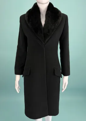 Versace Fall 1998 Black Fur Collar Jacket
