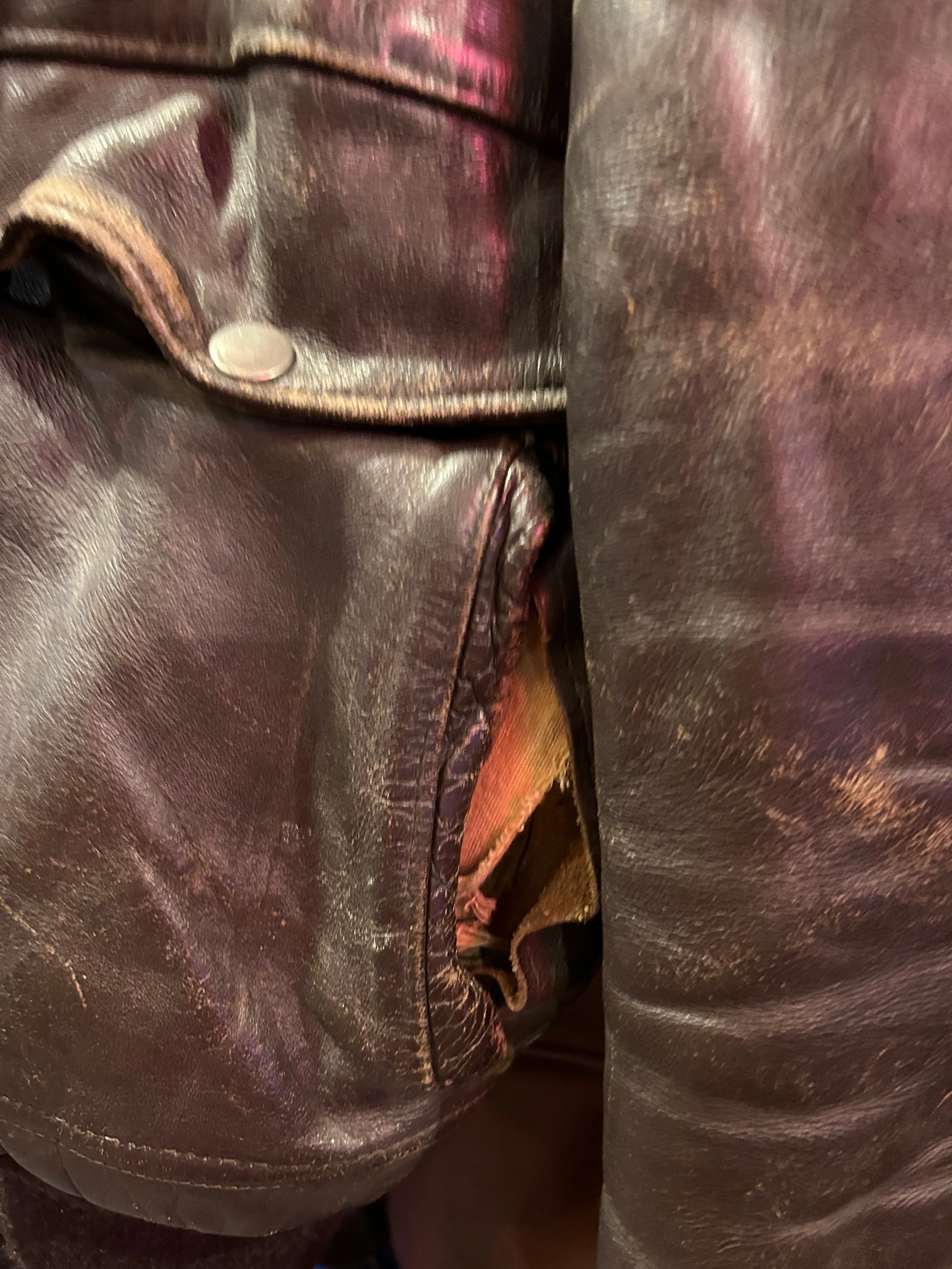 Vintage 1960s WW11 Style Flight Bomber Jacket, Small