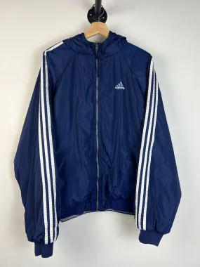 Vintage 90's Adidas Reversible Hooded Navy & Grey Jacket