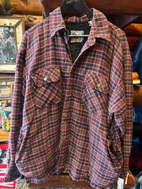 Vintage Red Lodge Black Sherpa Lined Red Tartan Light Jacket, XL